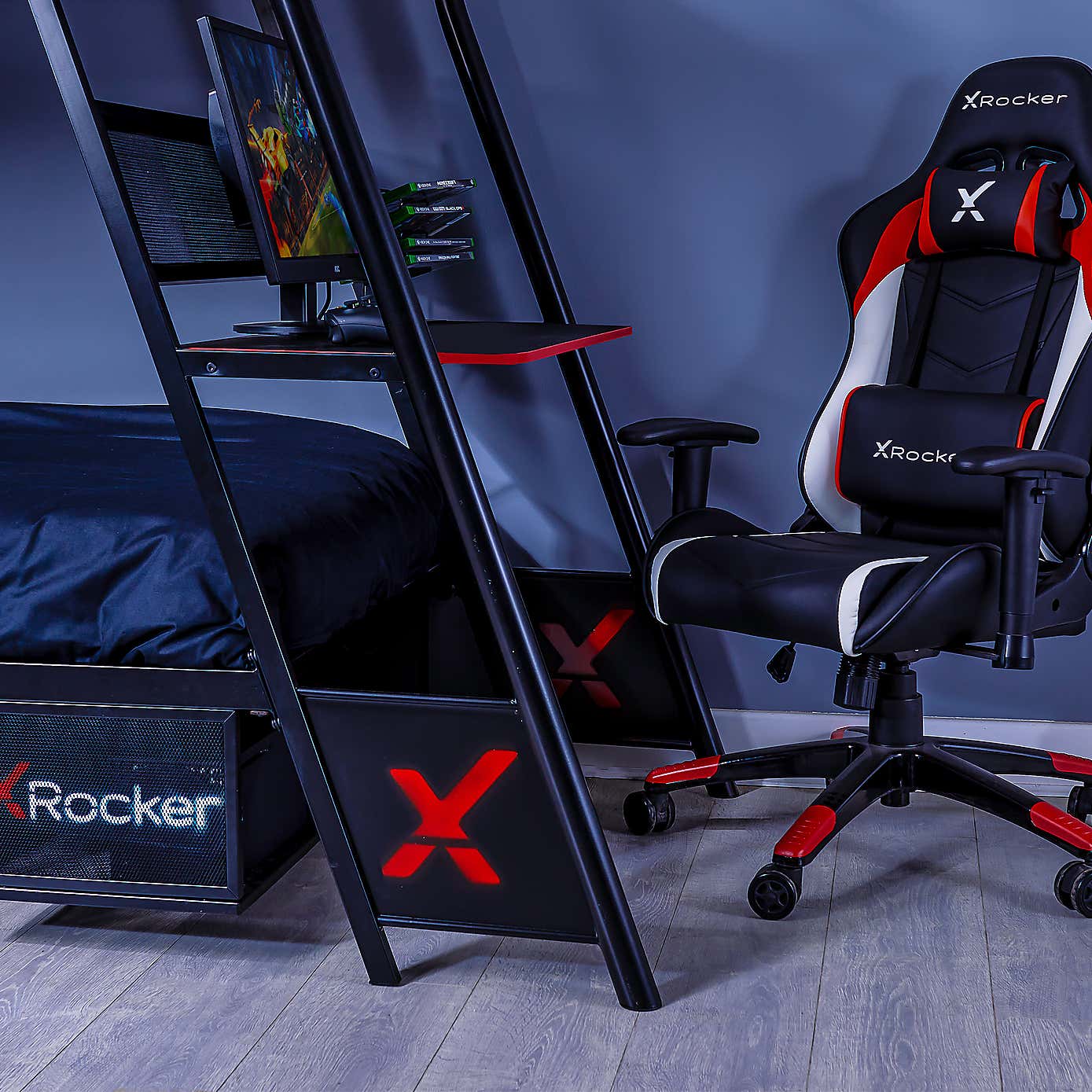 X Rocker Armada Dual Gaming Bunk Bed