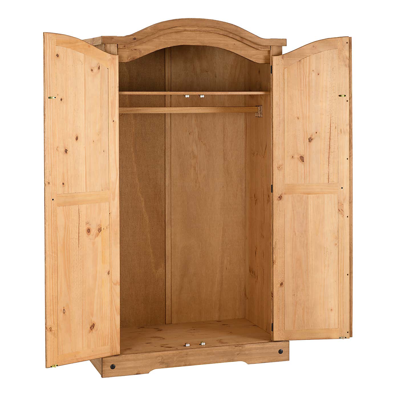 Corona Pine Curved Top Wardrobe