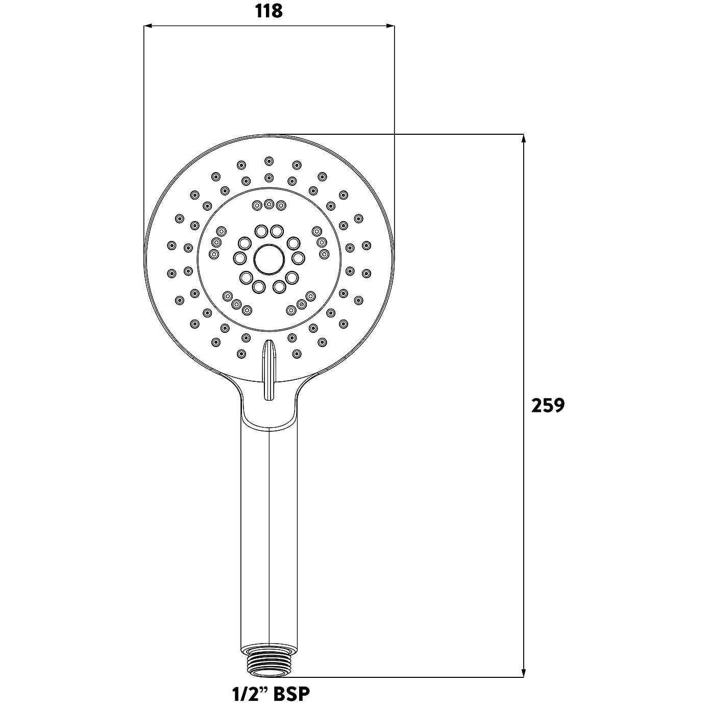 Self Cleaning 5 Function Shower Handset