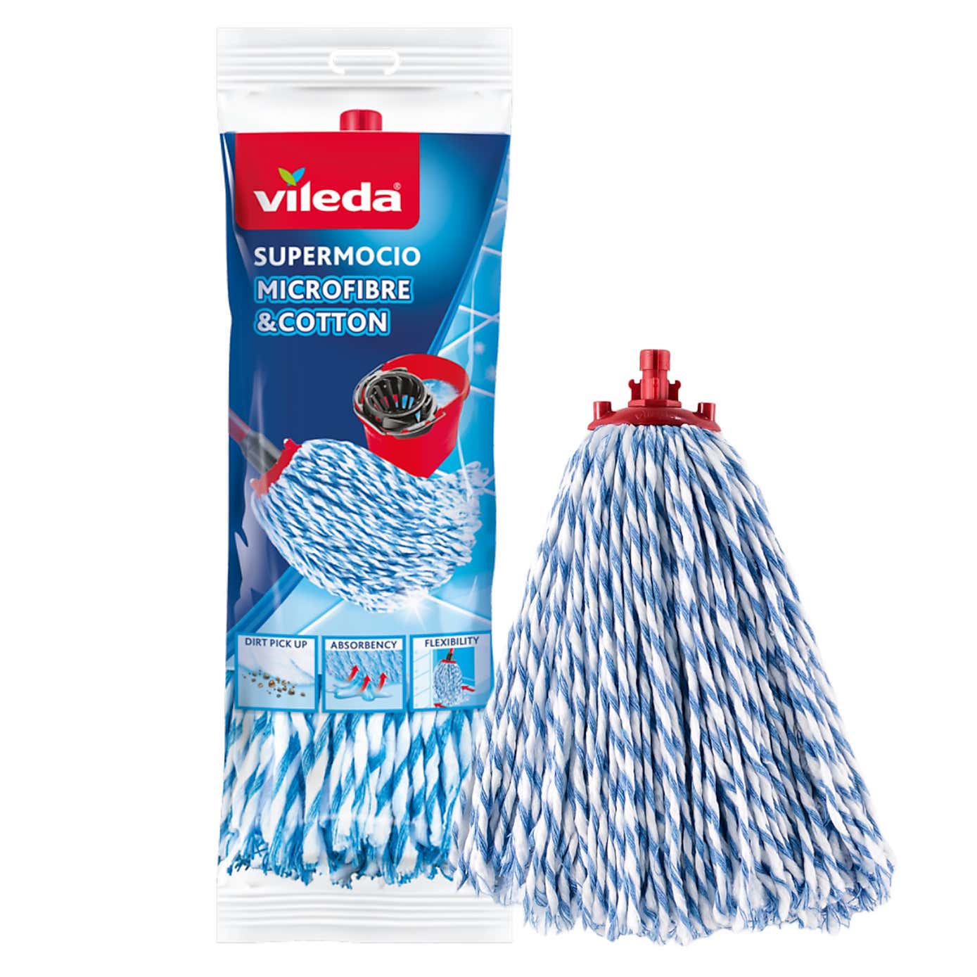 Vileda SuperMocio Microfibre & Cotton Mop Refill