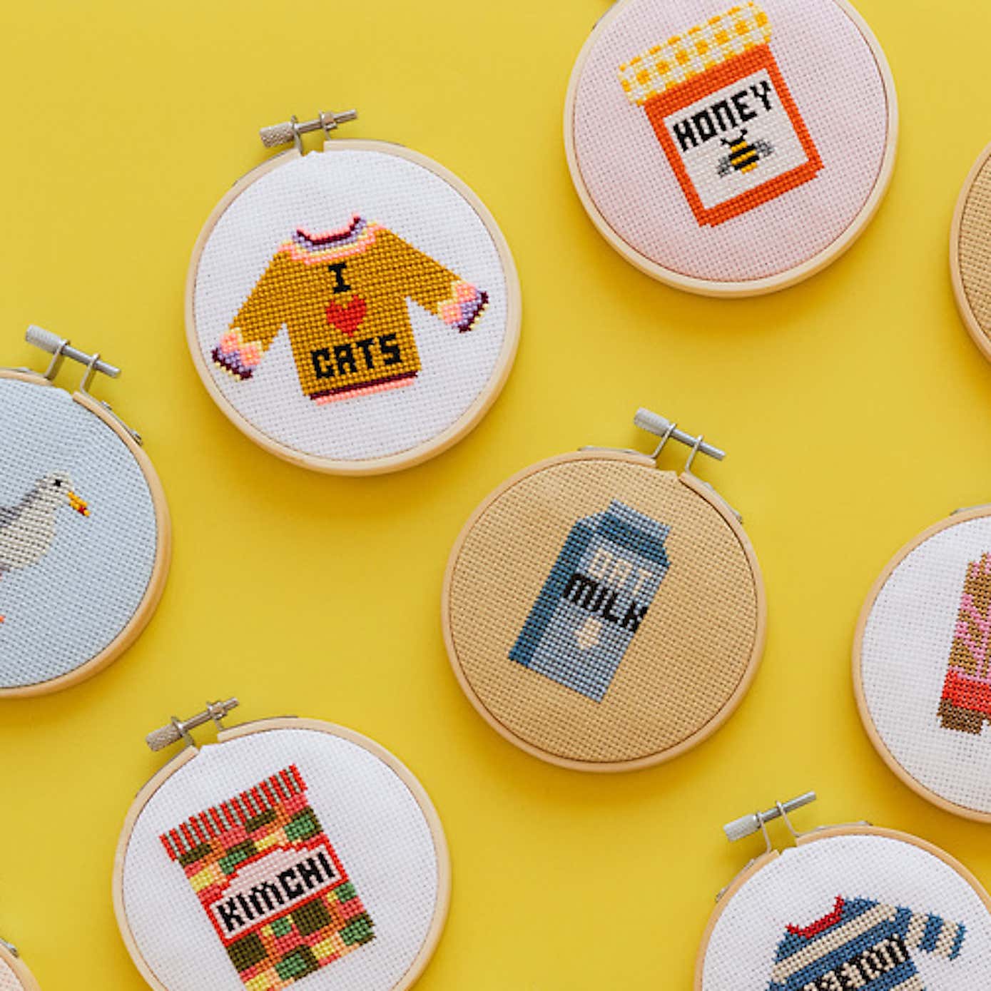 Cotton Clara I love Cats Cross Stitch Kit