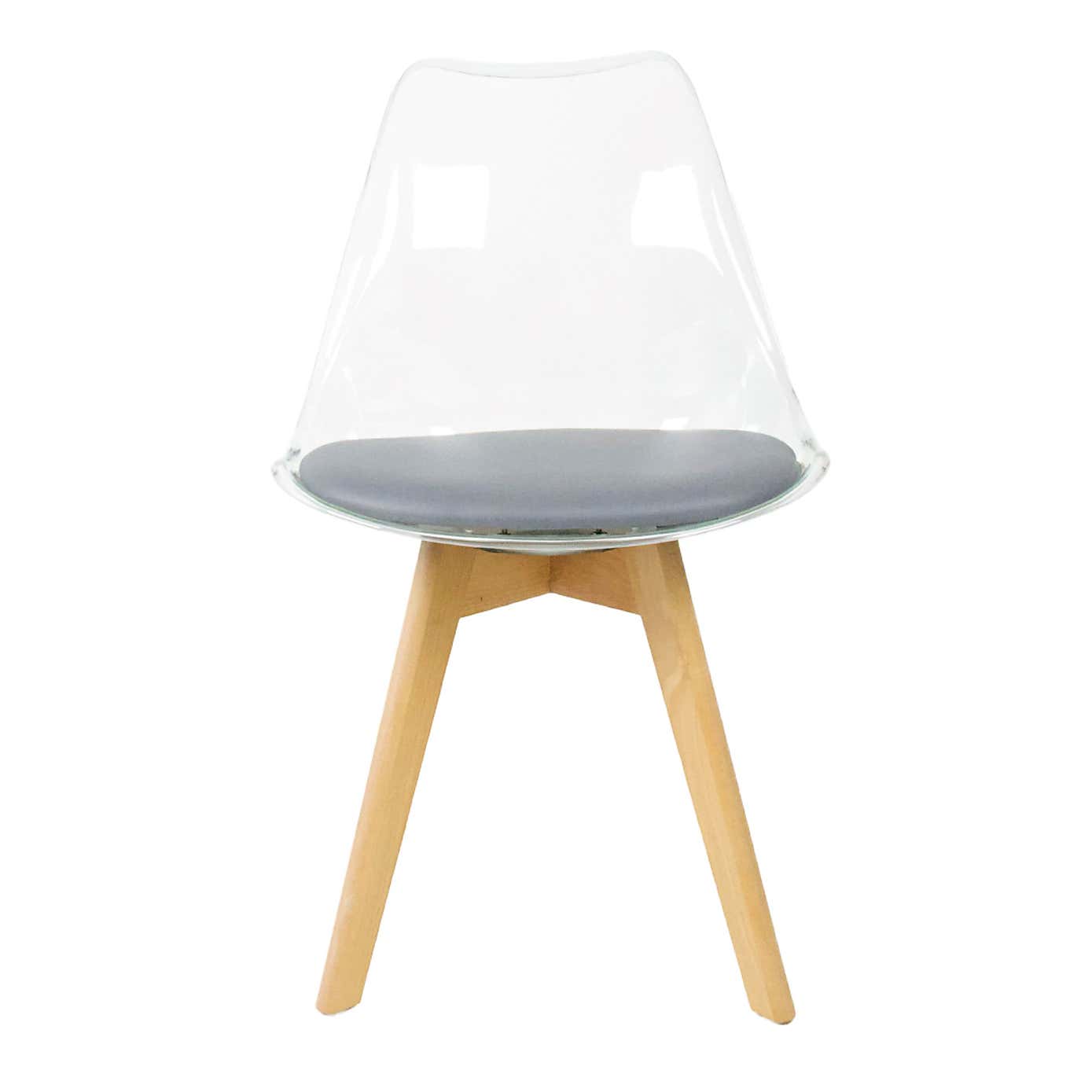 Fusion Living Soho Clear Plastic Dining Chair with Squared Legs