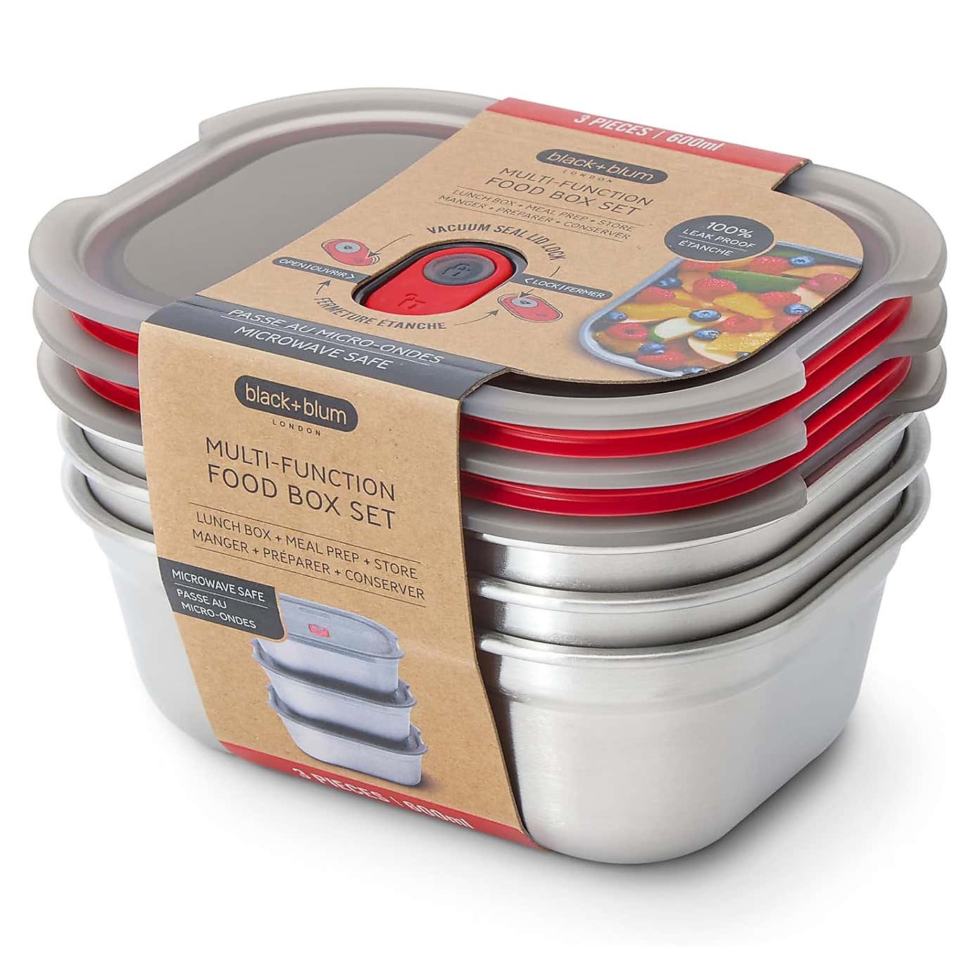 Black and Blum Microwaveable Steel Meal Prep Boxes