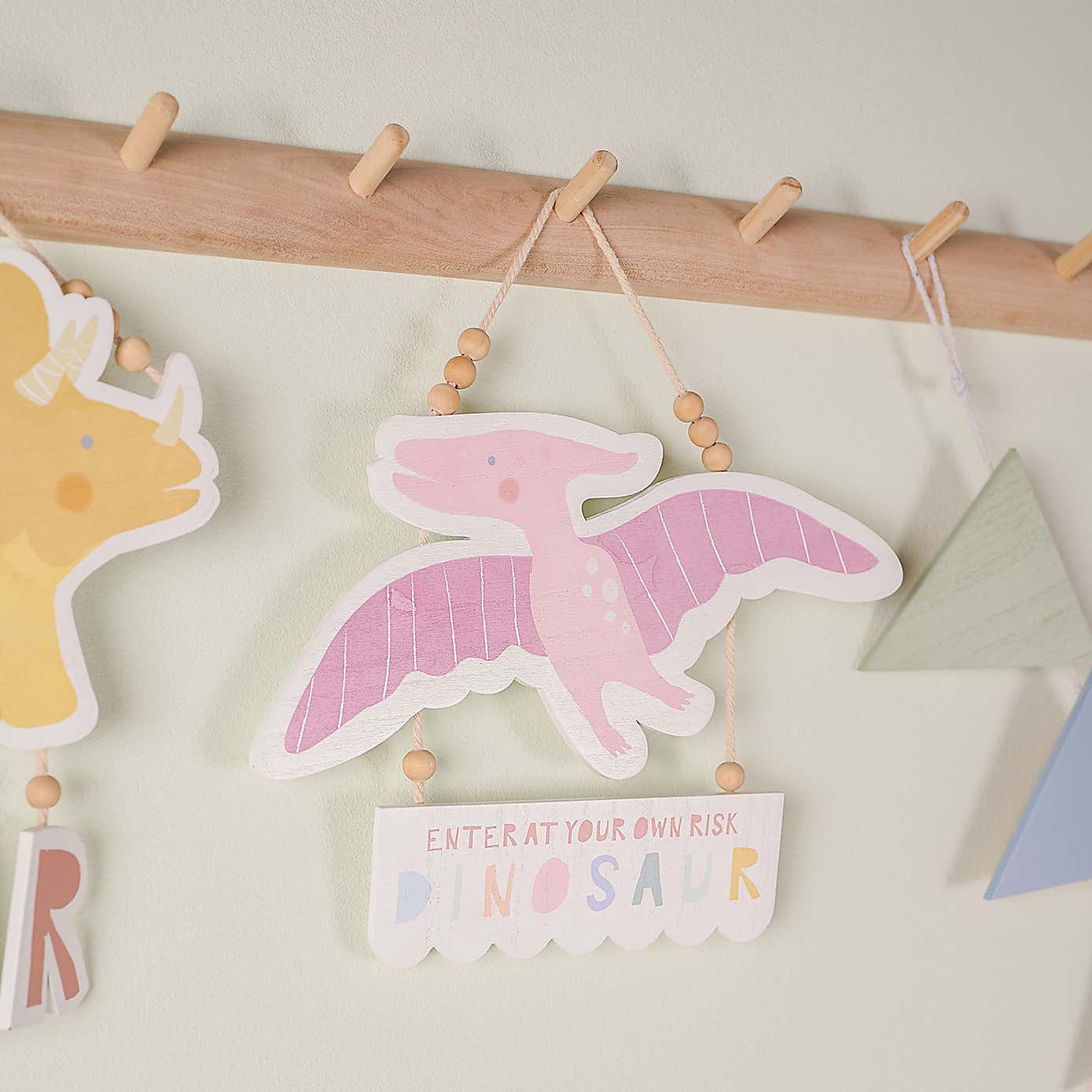 Petit Cheri Pterodactyl Enter At Your Own Risk Hanging Plaque