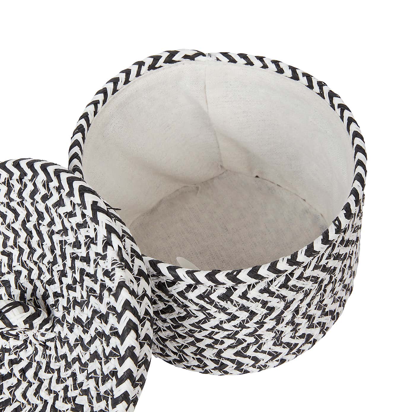 Set of 2 Paper Black Woven Storage Baskets