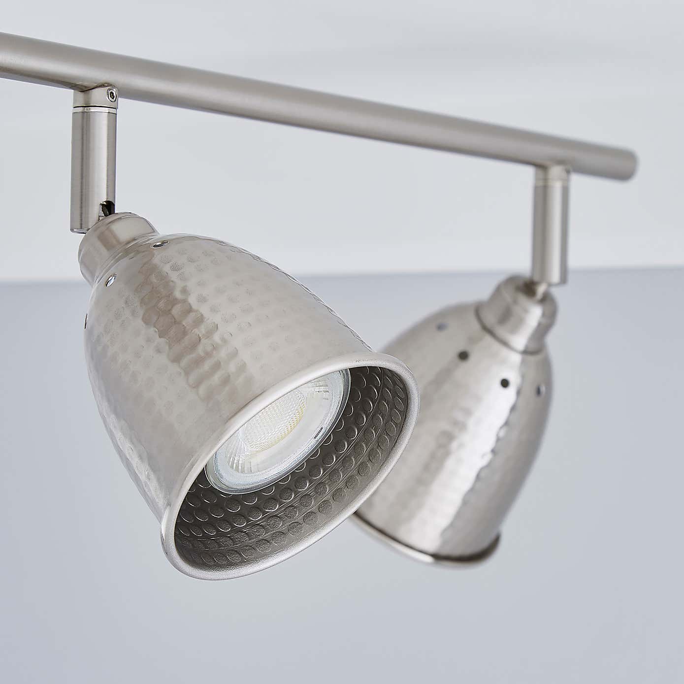 Filbert 4 Light Hammered Chrome Spotlight