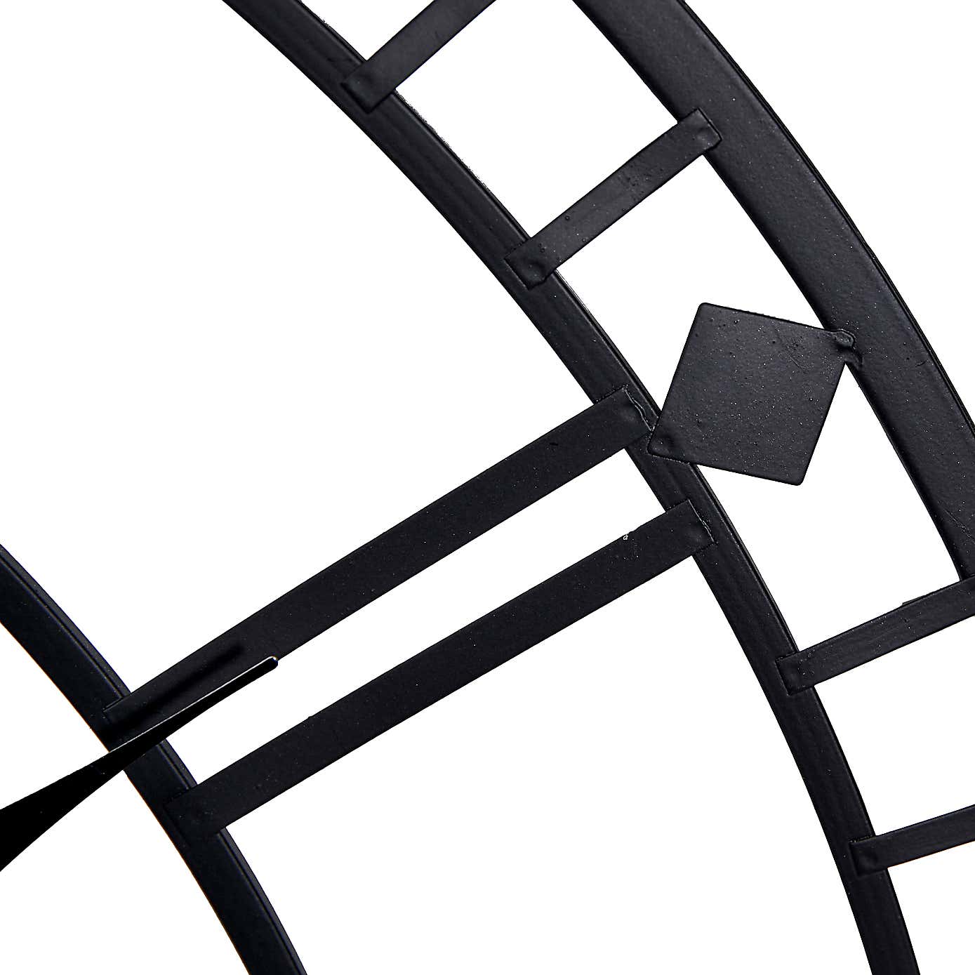 Black Metal Skeleton Wall Clock 80cm