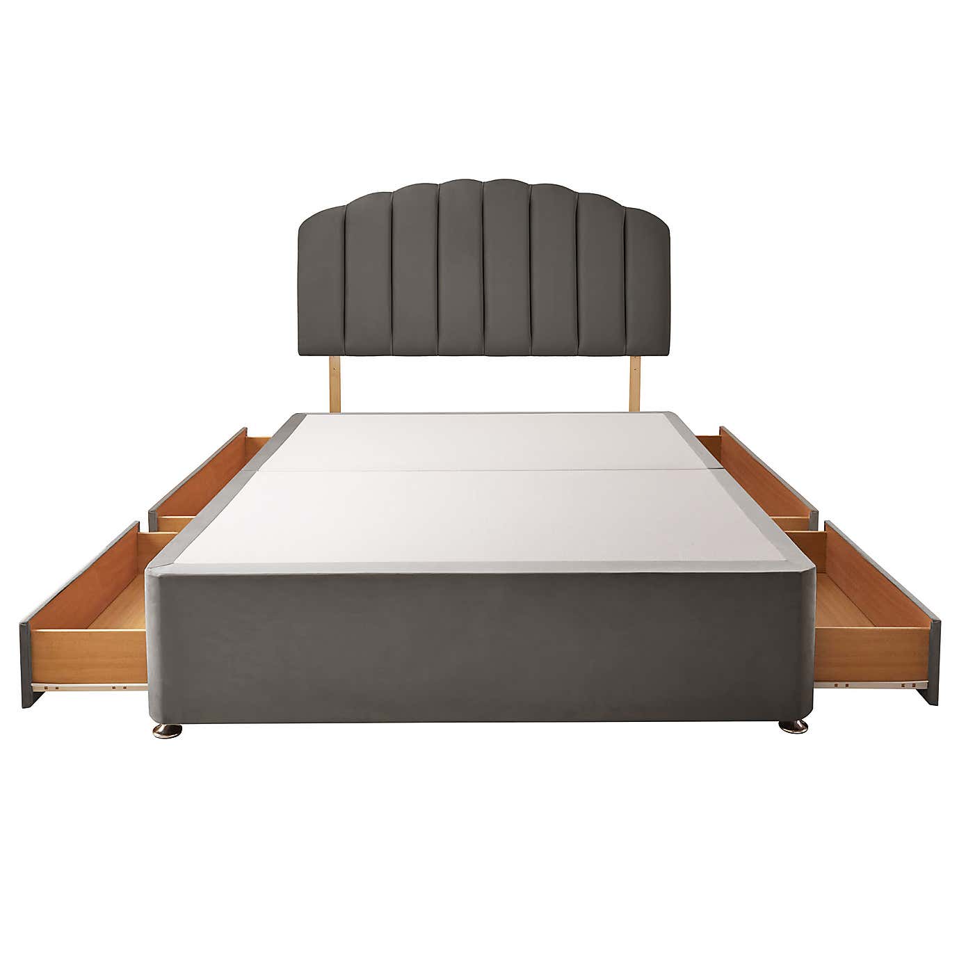 Silentnight 2 Drawer Divan Bed With Velvet Merlin Headboard