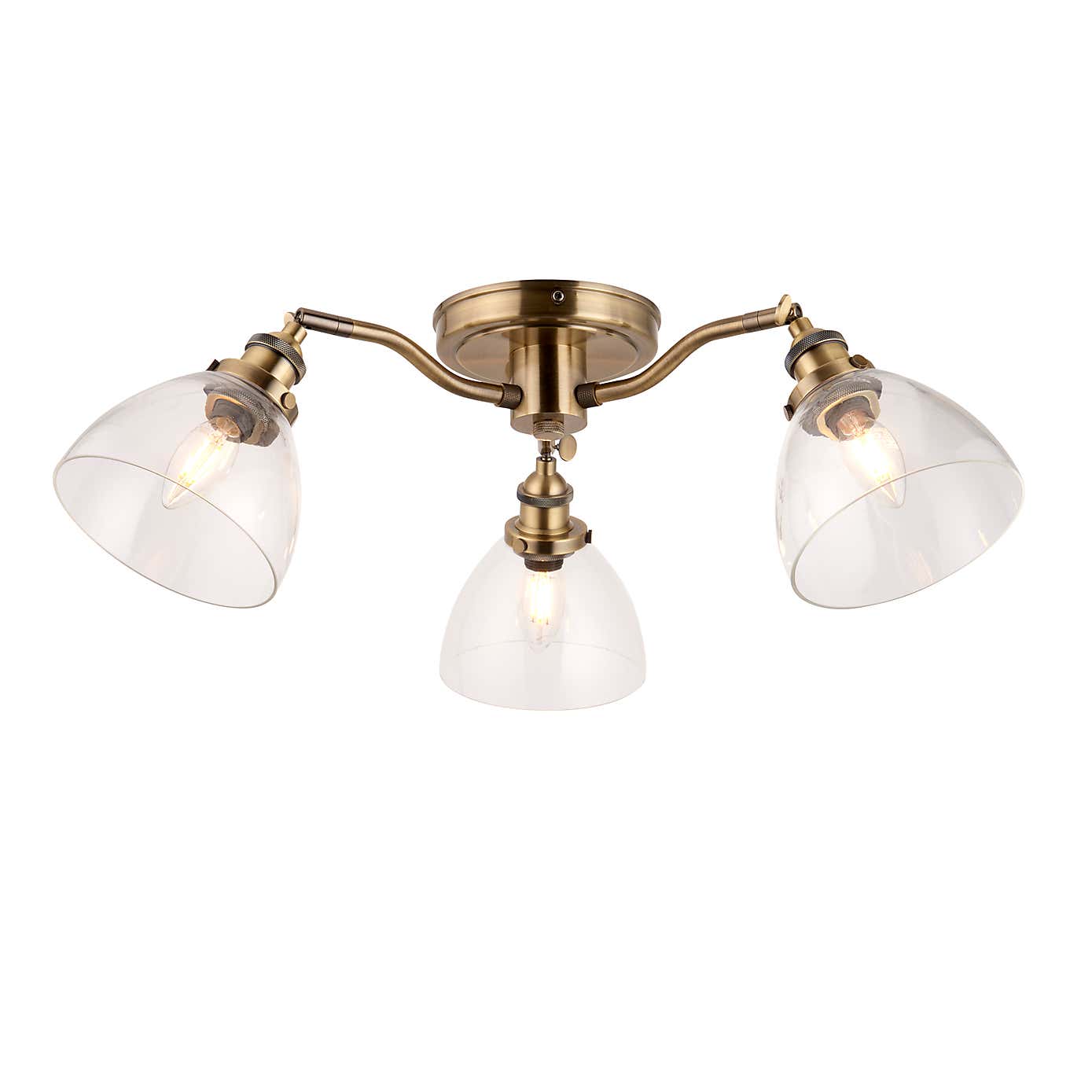Vogue Tobermory Industrial 3 Light Adjustable Semi Flush Ceiling Light