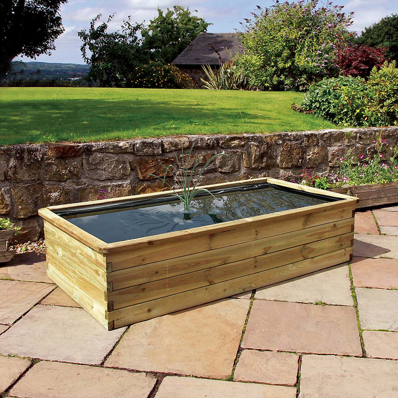 Large Aquatic Wooden Planter