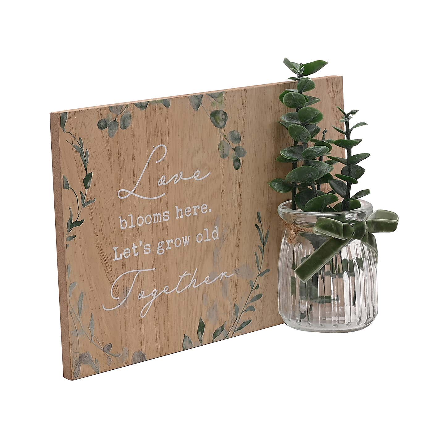 Love Story Grow Old Jar Plaque