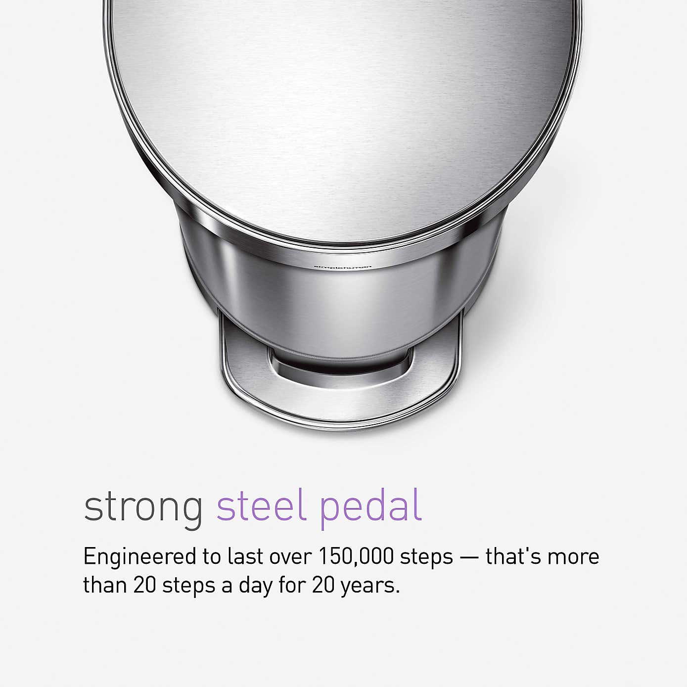 simplehuman Fingerprint Proof 45 Litre Brushed Steel Slim Pedal Bin