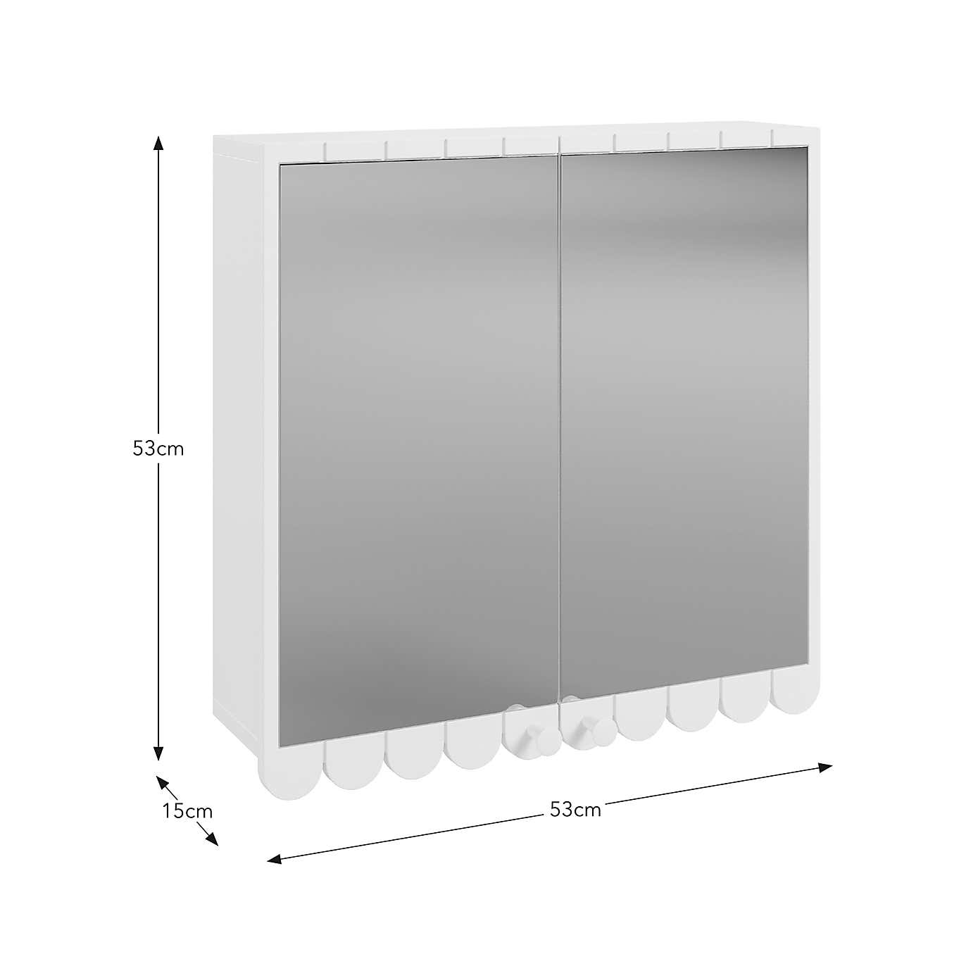 Scallop Mirror Wall Cabinet