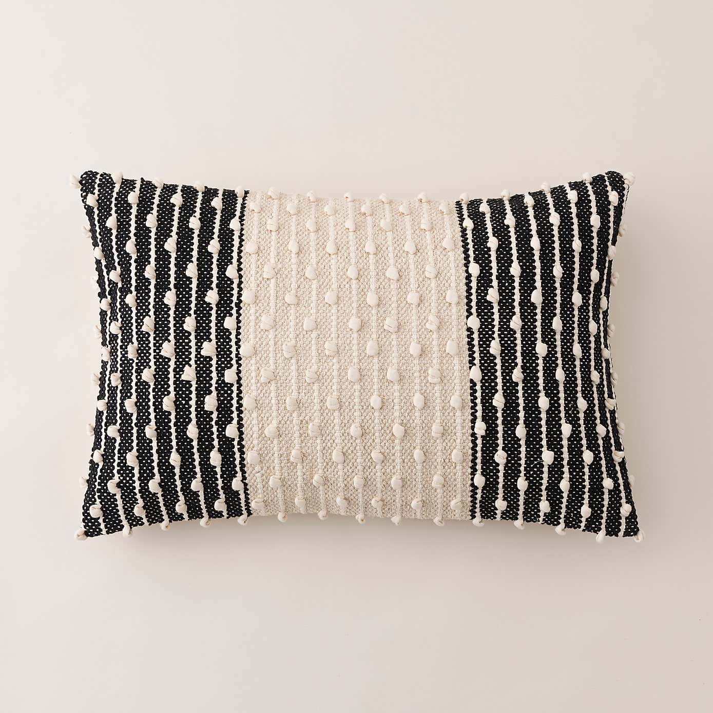 Jersey Bobble Banded Rectangle Cushion