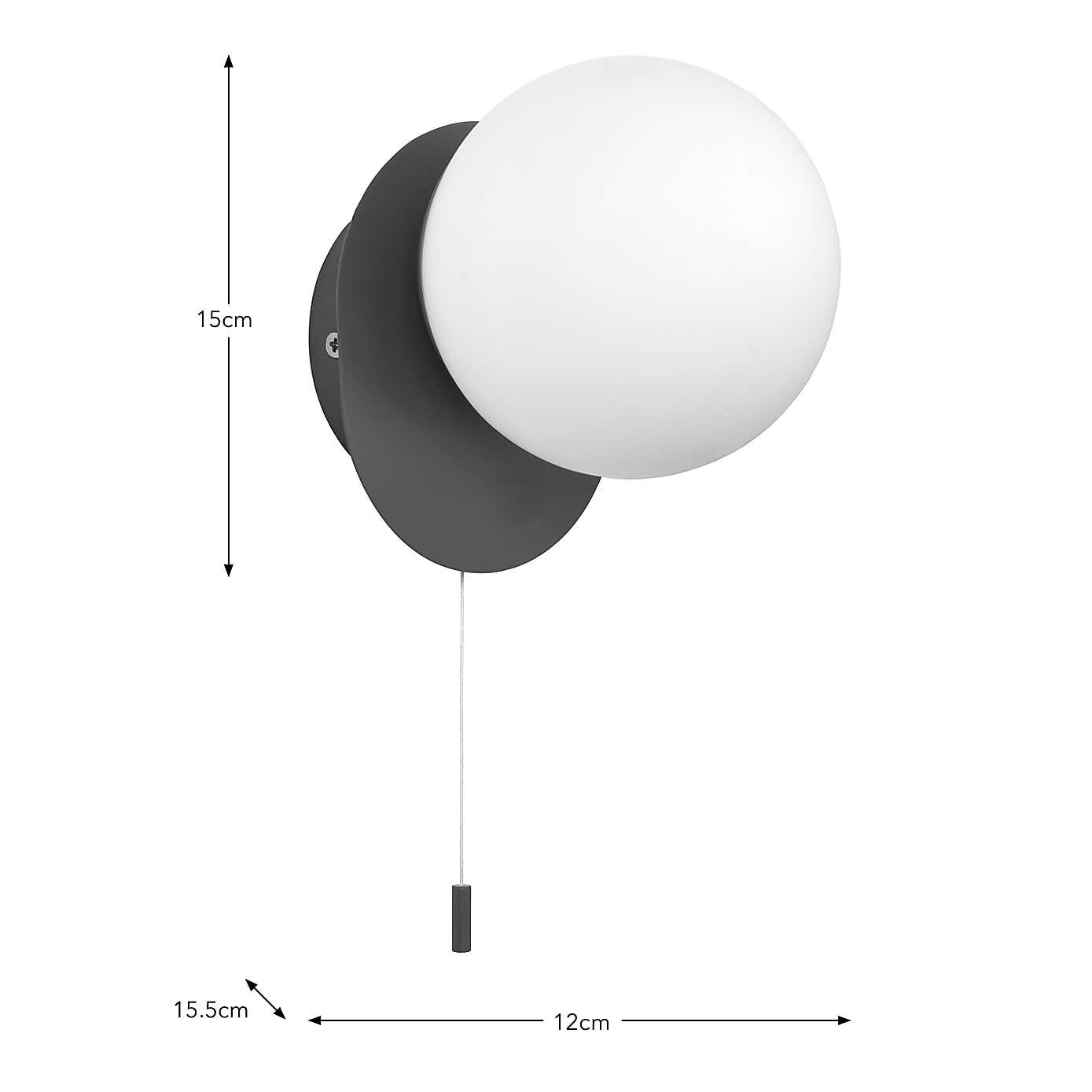 Tela Bathroom Wall Light Black