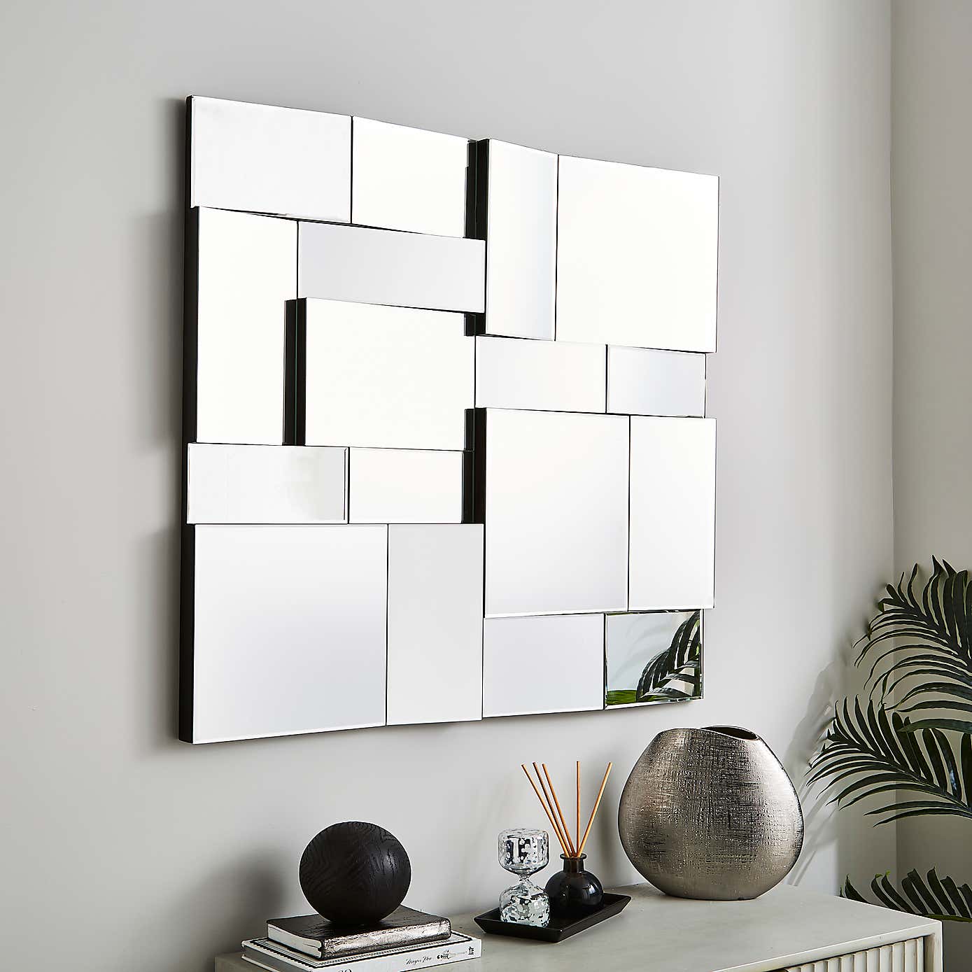 3D Squares Mirrored Wall Art