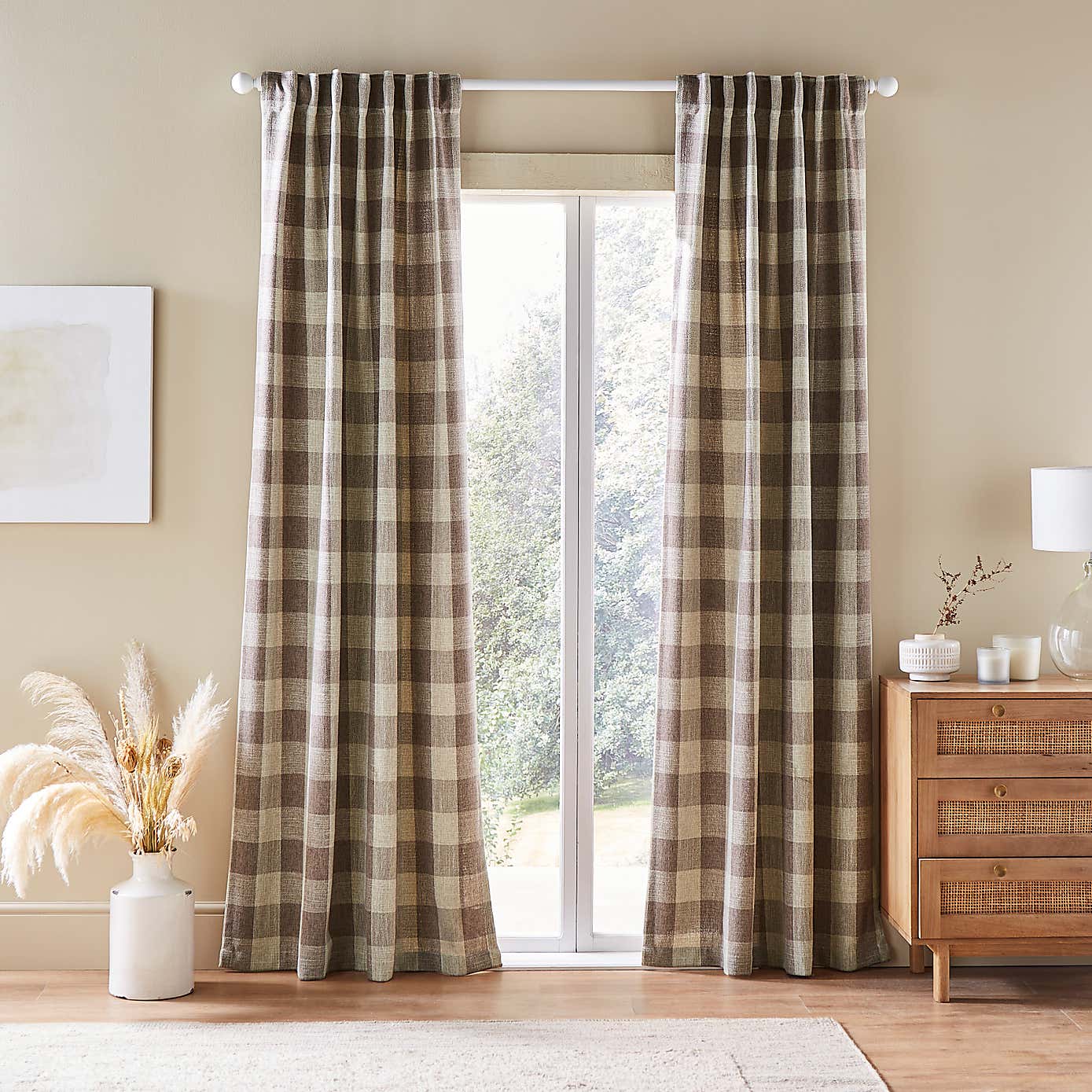 Edited Life Elton Check Unlined Tab Top Curtains