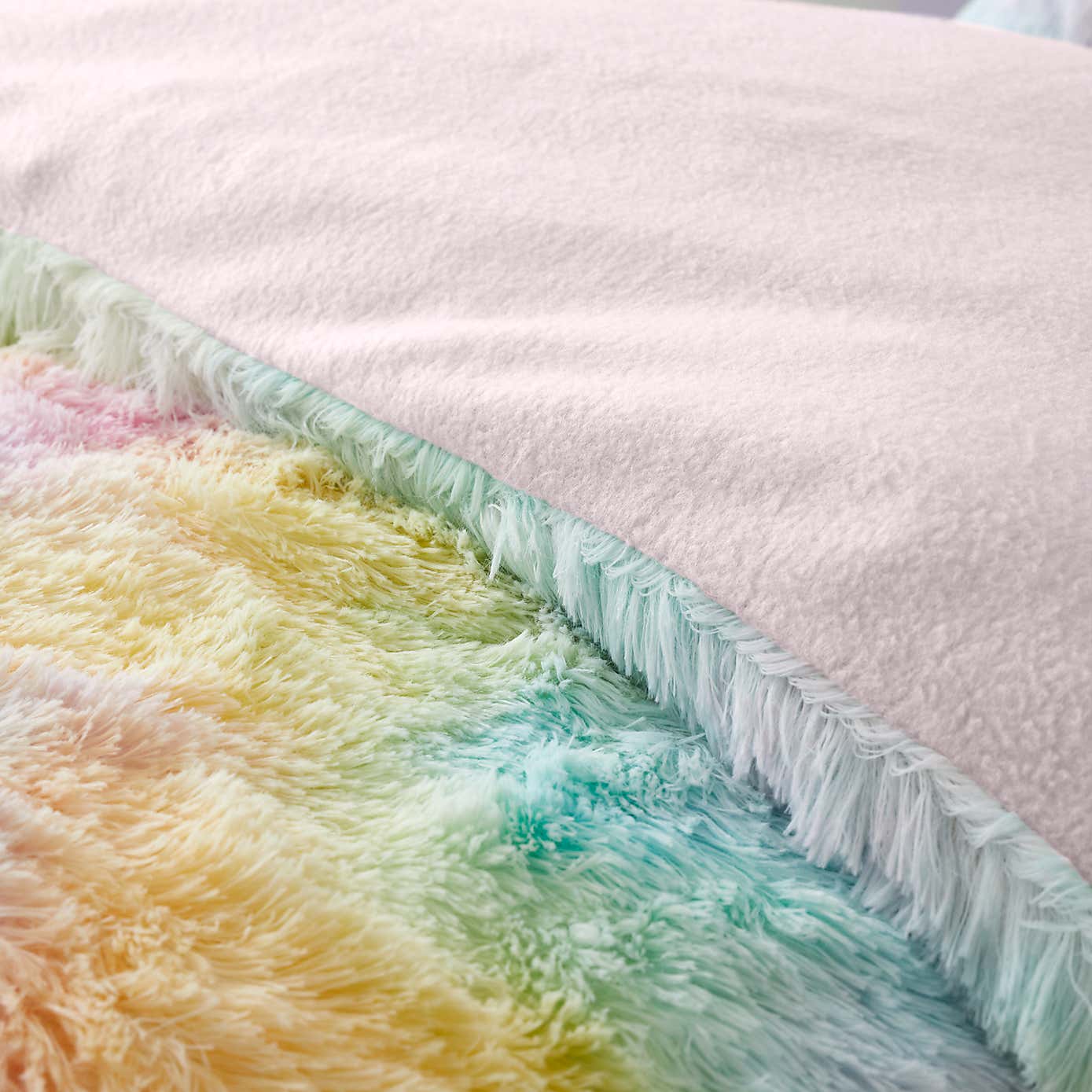 Catherine Lansfield Rainbow Cuddly Duvet Cover and Pillowcase Set