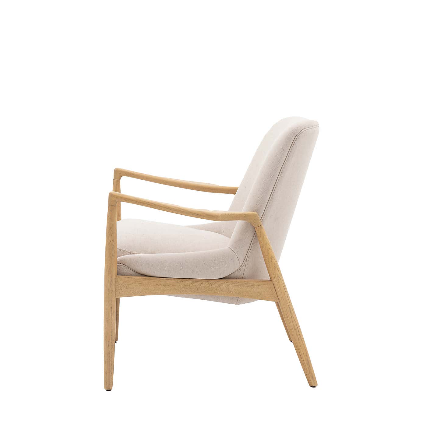 Callar Linen Wooden Arm Accent Chair