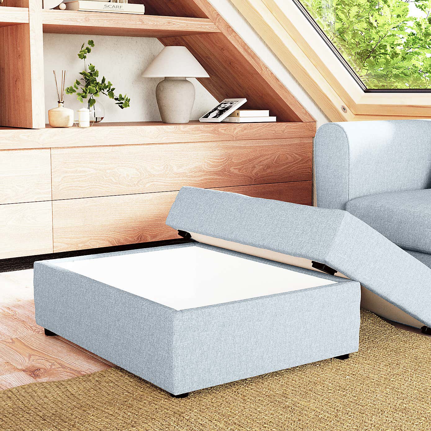 Rectangle Soft Texture Storage Footstool