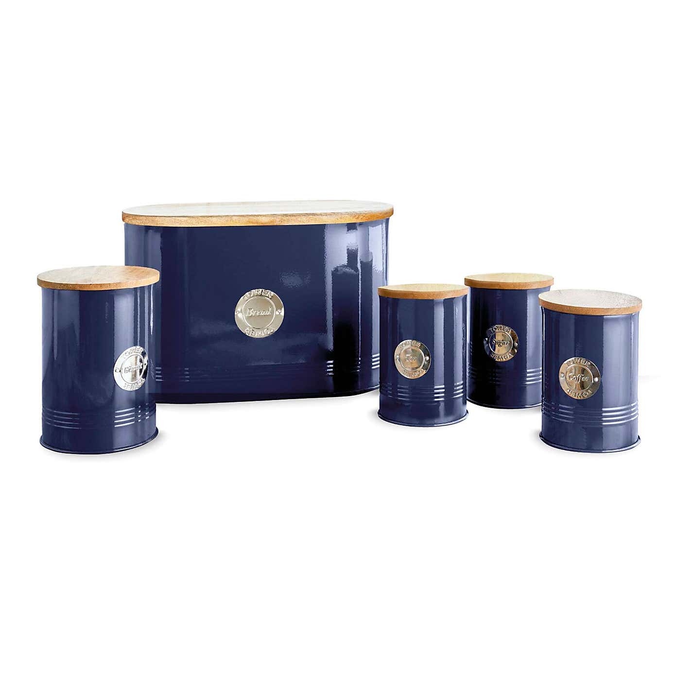 TOWER 5 Piece Round Ribbed Canister Set