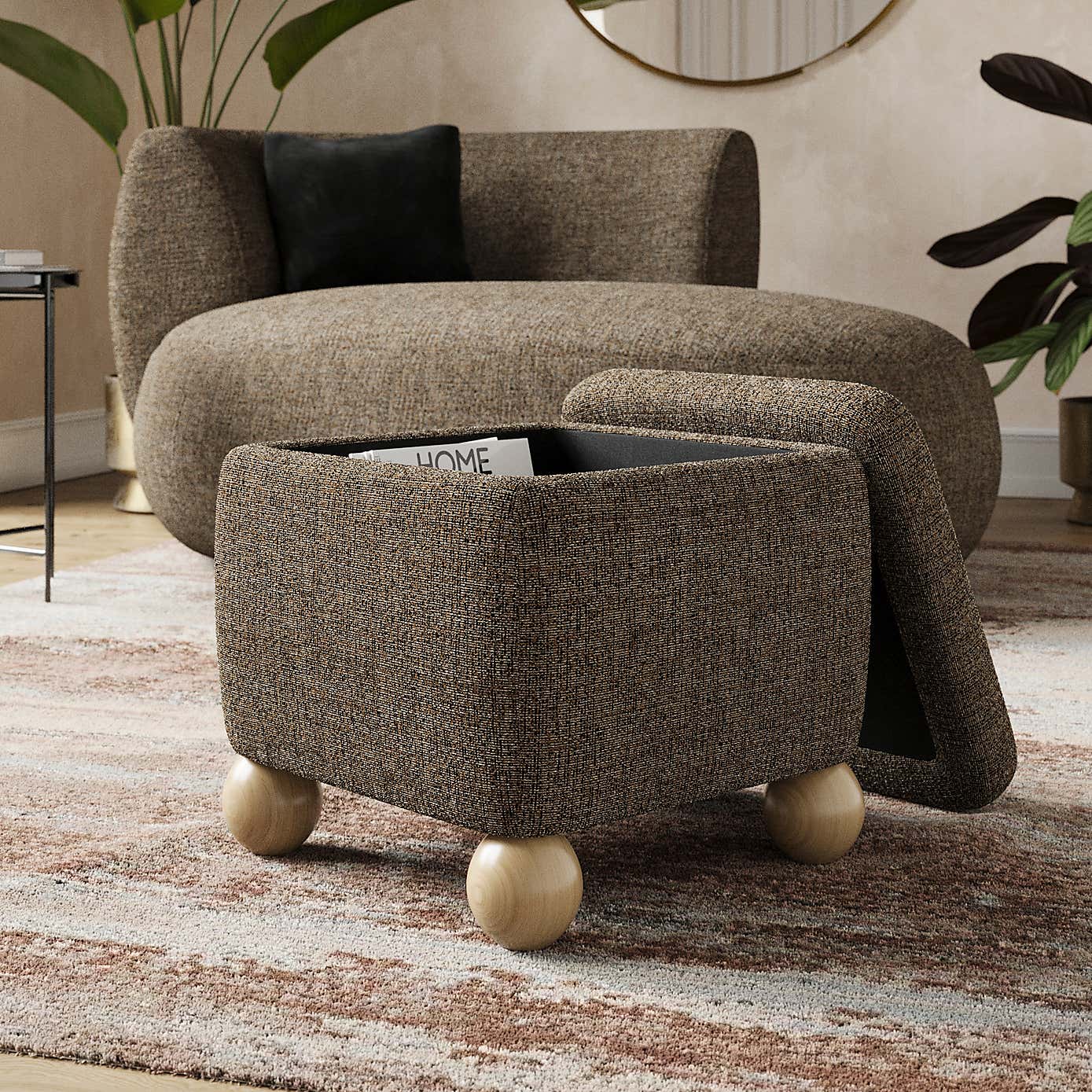 Nylah Luxe Boucle Storage Footstool