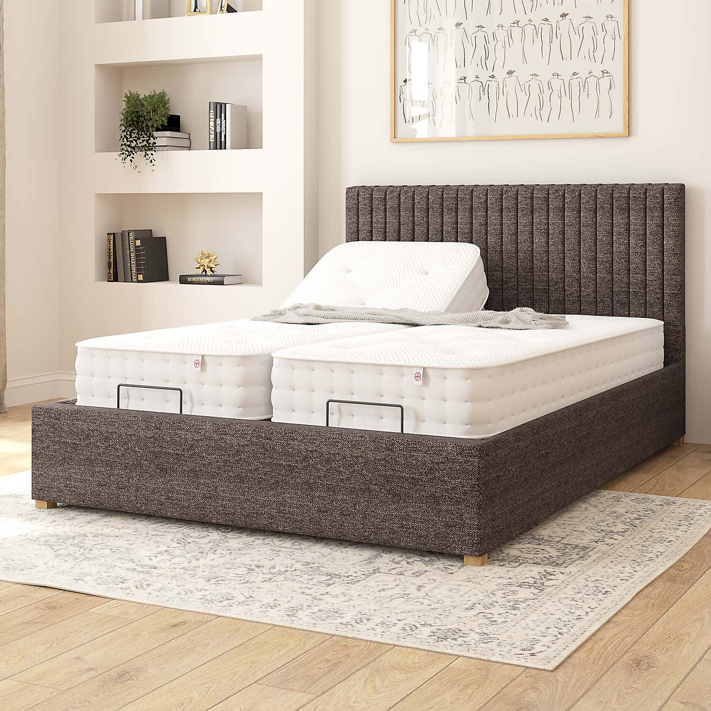 Grant Saxon Twill Adjustable Bed