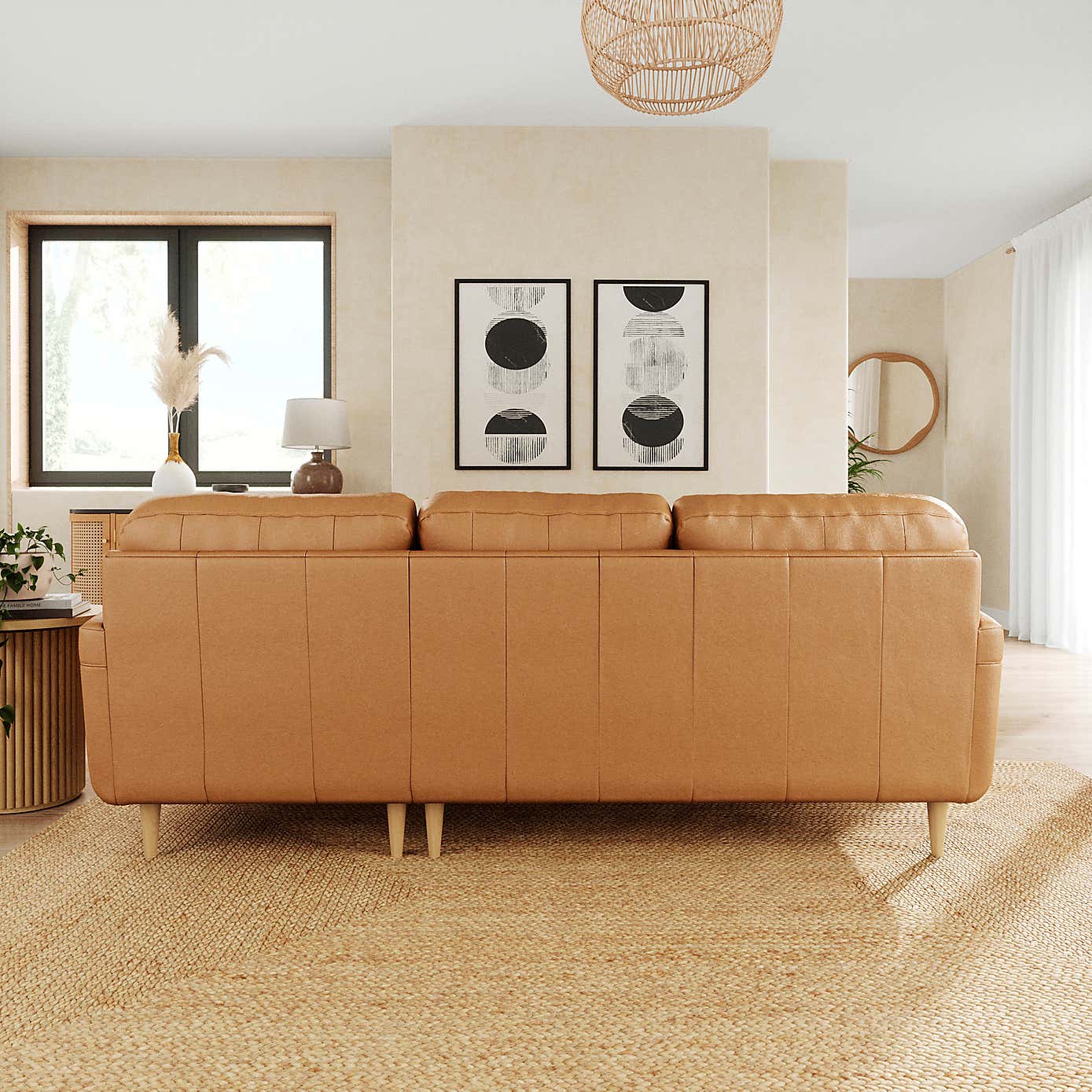 Sven Vintage Leather Large Corner Chaise Sofa