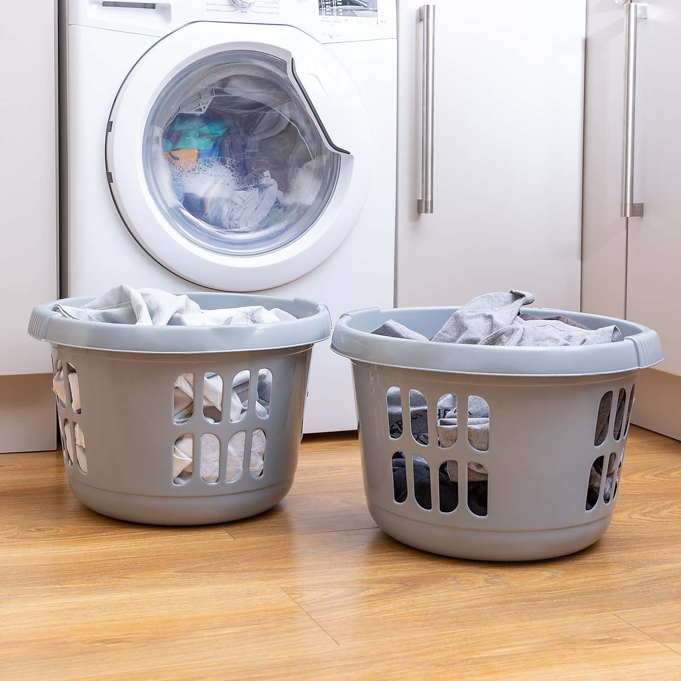 Wham Casa Set of 2 Round Plastic Laundry Baskets
