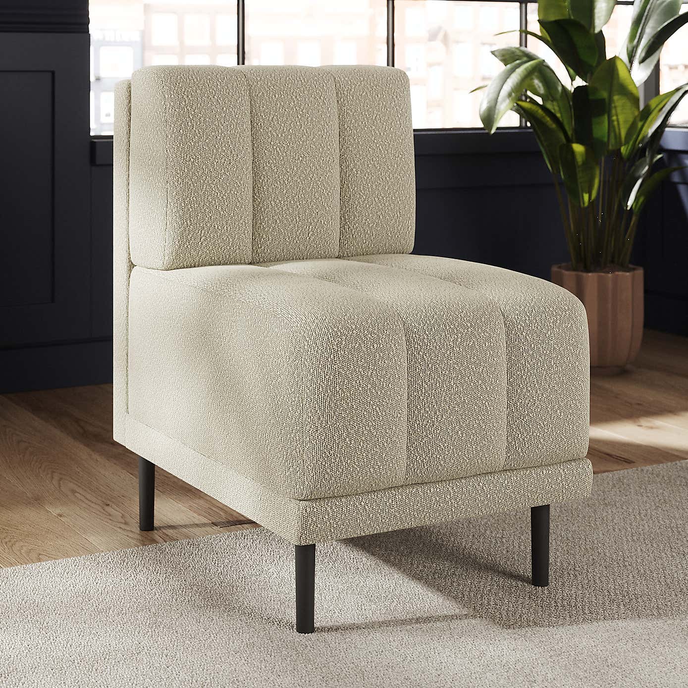 Amali Small Dining Bench, Boucle