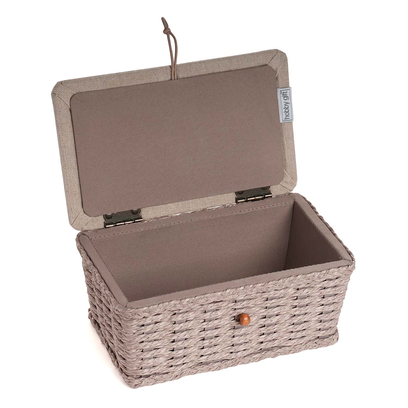 Hobby Gift Bee Small Linen Wicker Sewing Box