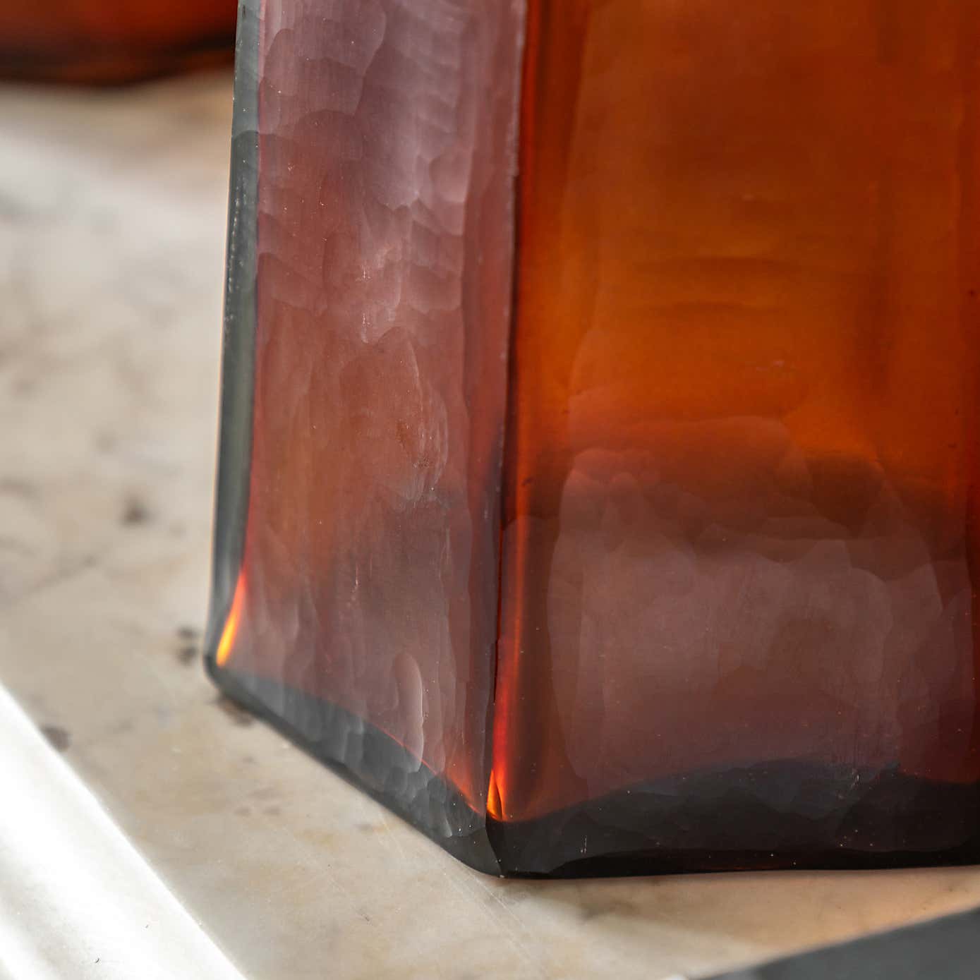 Organic Faceted Hurricane Vase