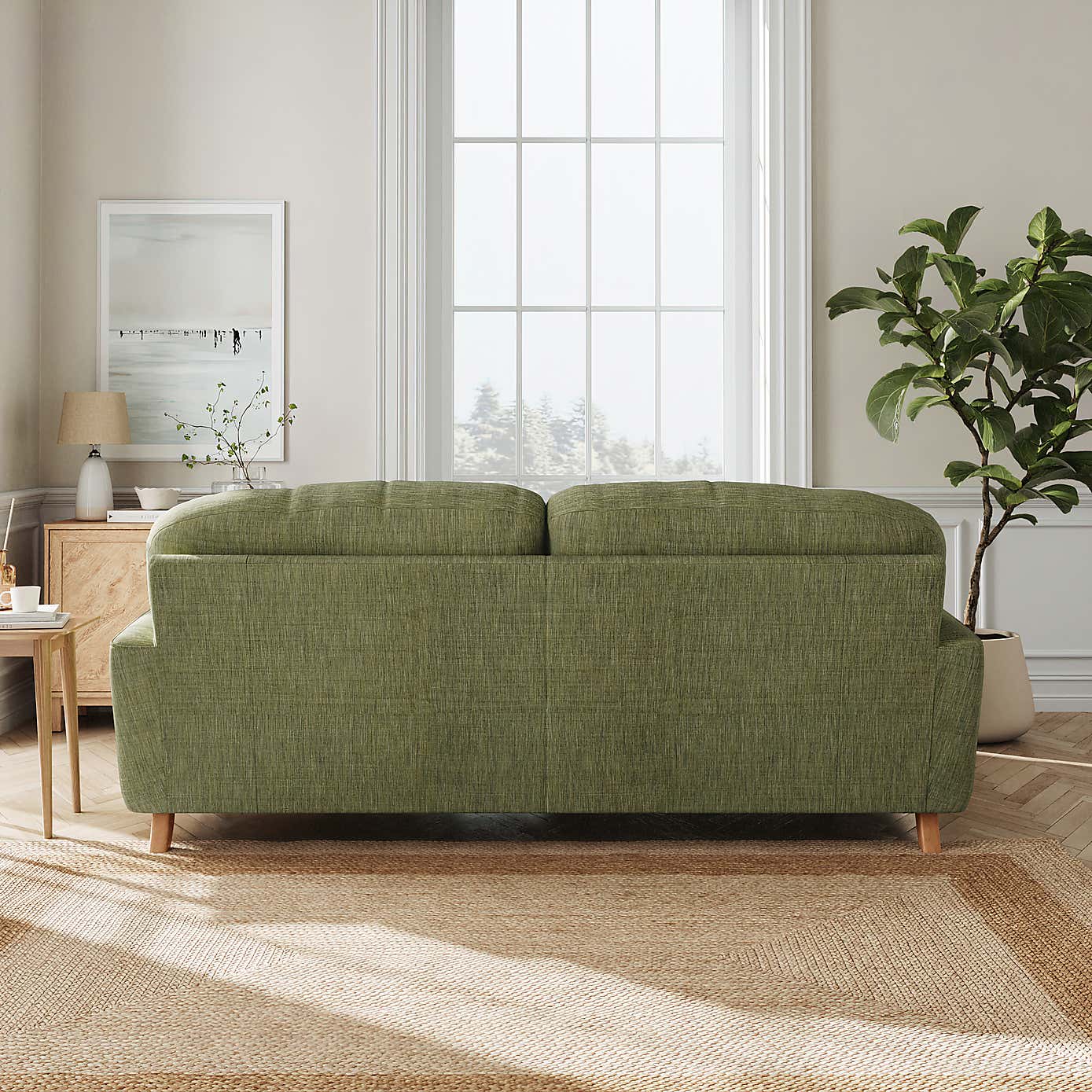 Martha Slub Faux Linen Corner Chaise Sofa
