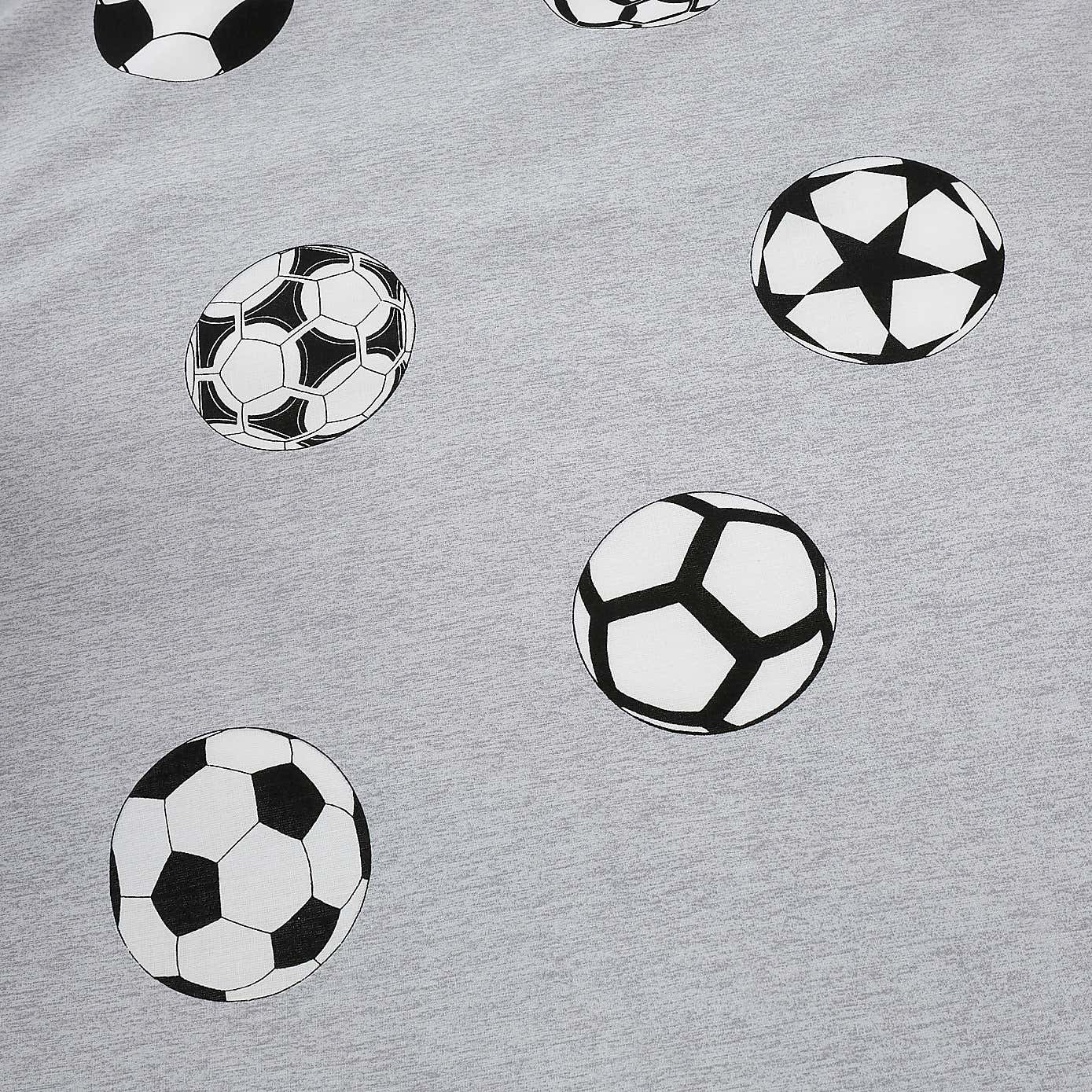 Football Grey and White Reversible Duvet Cover and Pillowcase Set