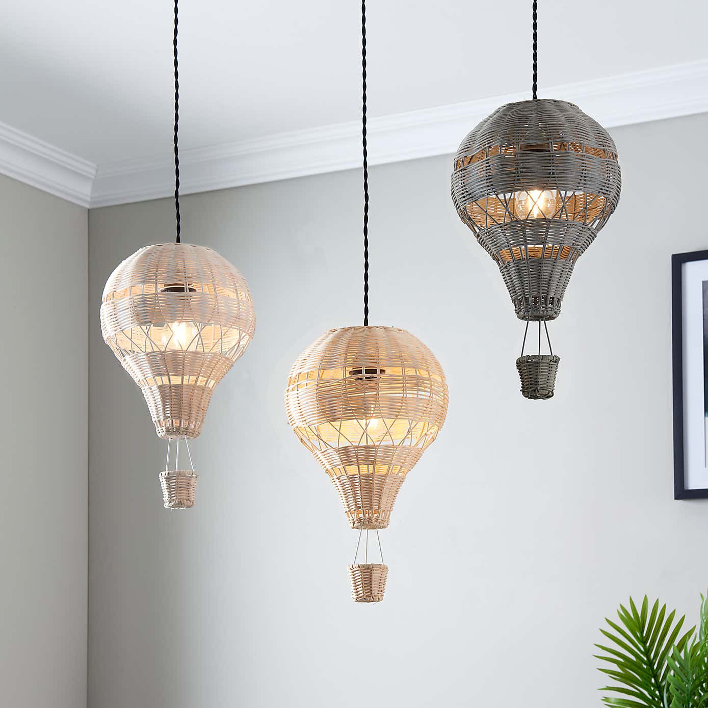 Hot Air Balloon Rattan Easy Fit Pendant Shade