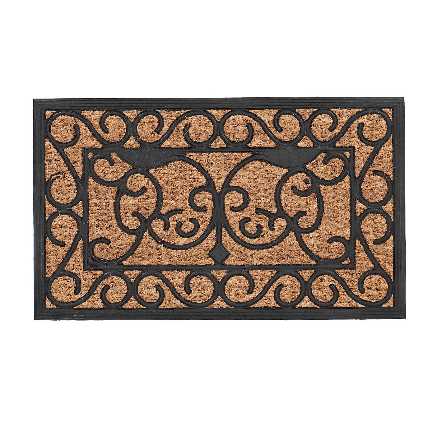 Fallen Fruits Rectangle Rubber Coir Doormat