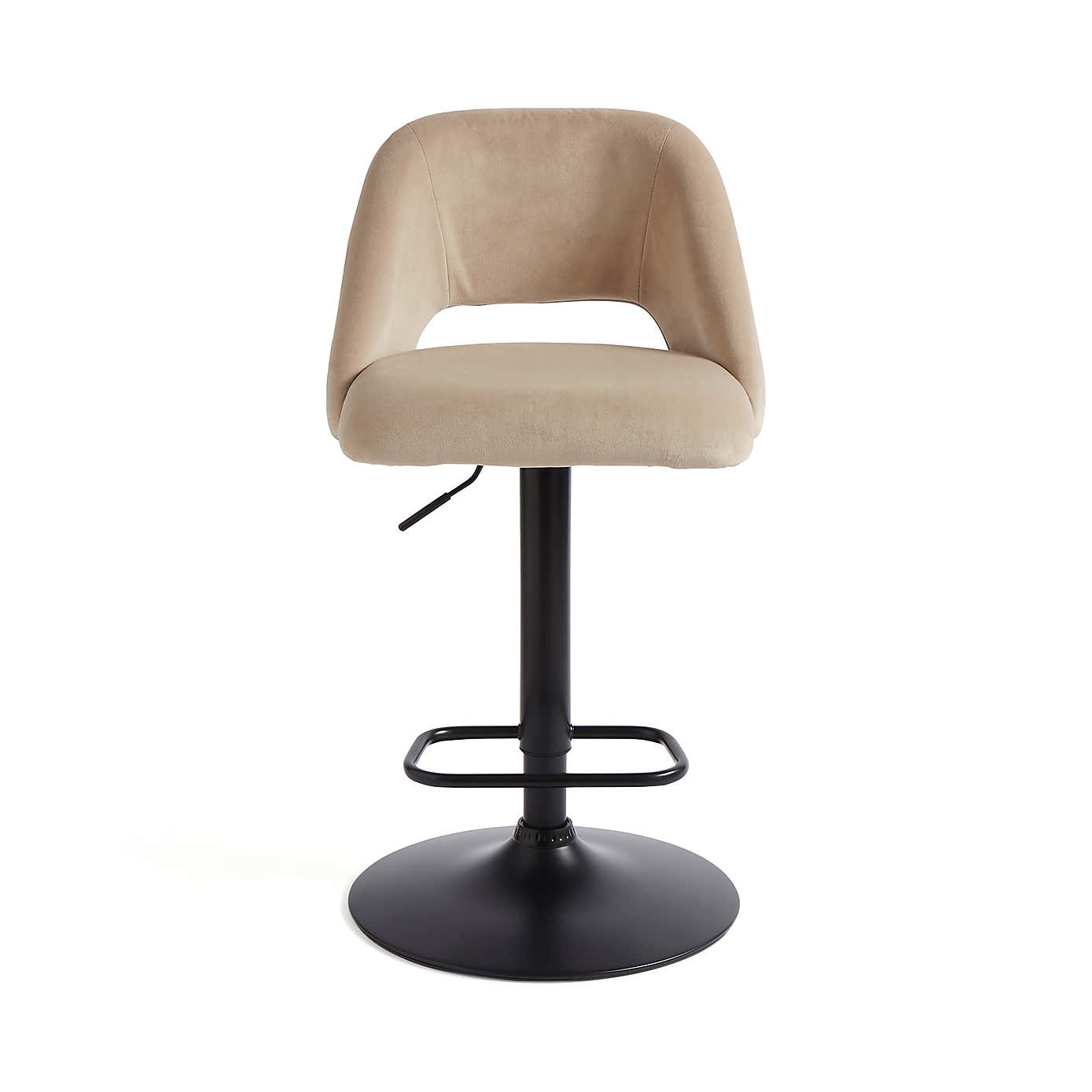 Jonas Adjustable Height Bar Stool, Velvet