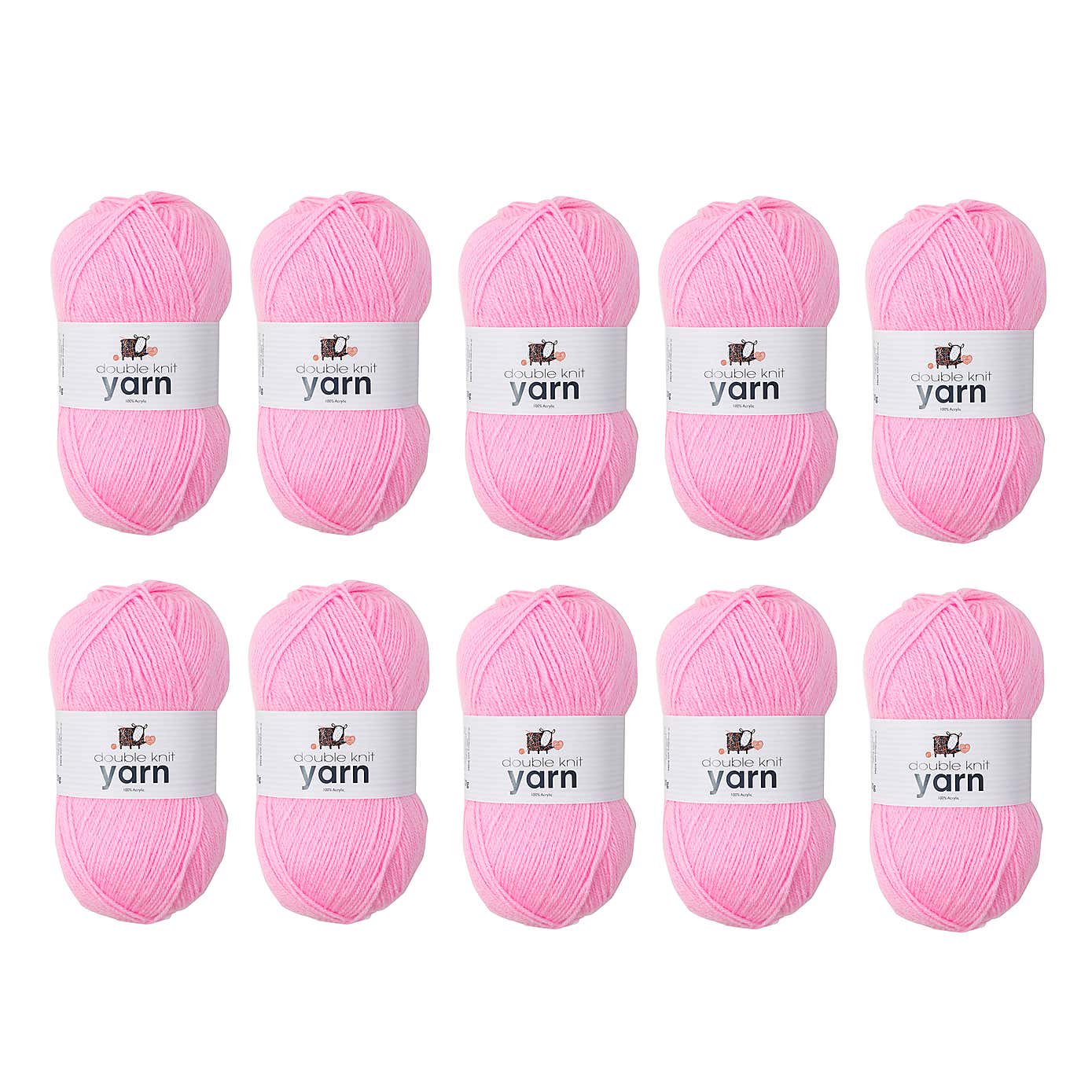 Pack of 10 DK Yarn 100g Balls