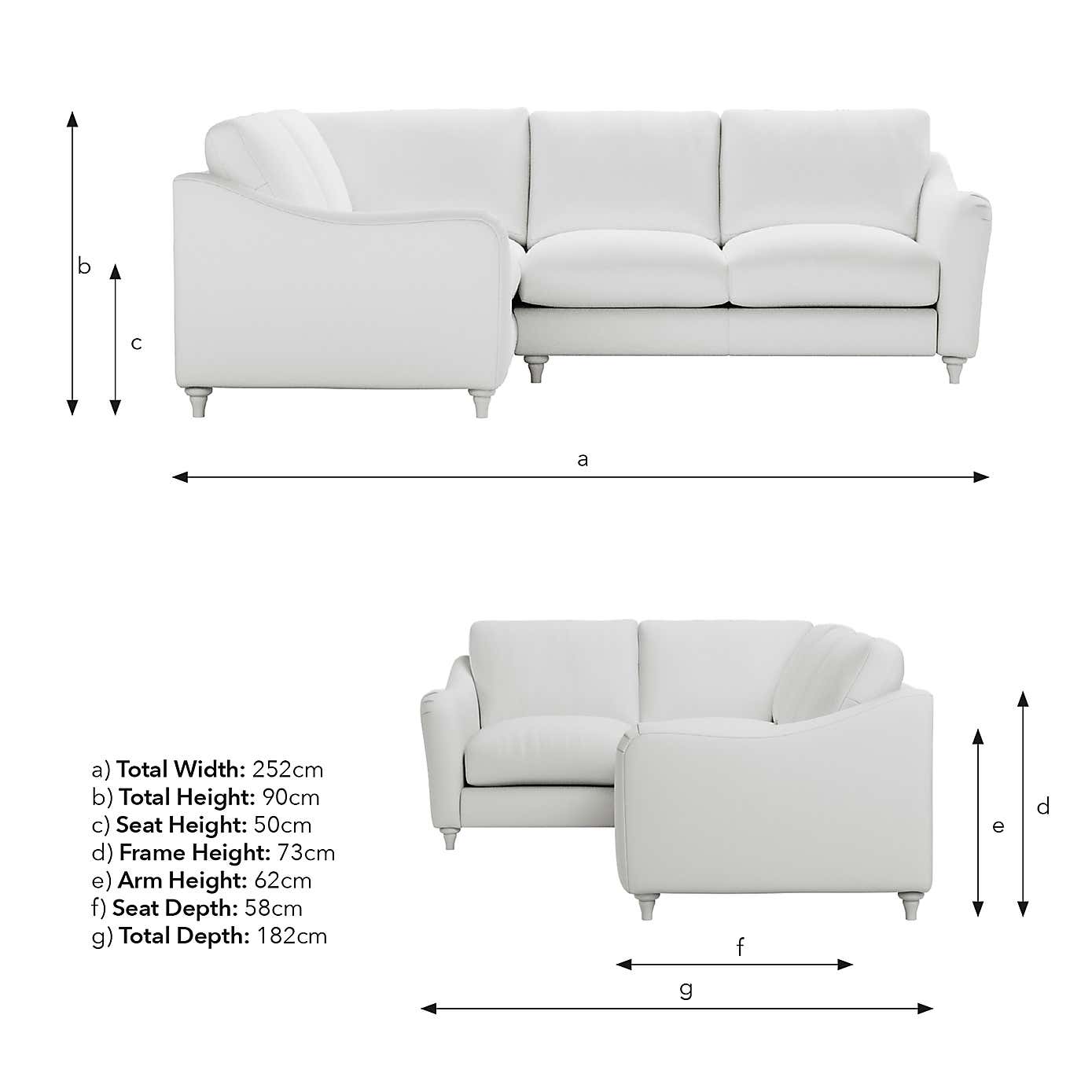 Hattie Slub Faux Linen Corner Sofa