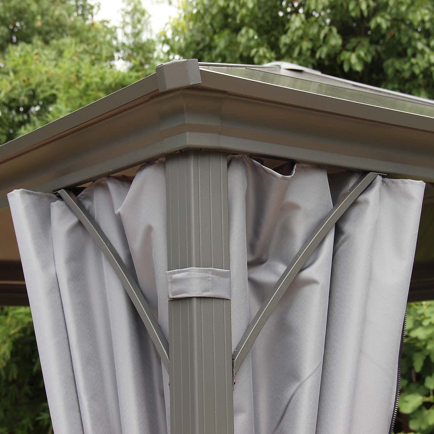 Lugano Polycarbonate 3m x 3m Grey Gazebo