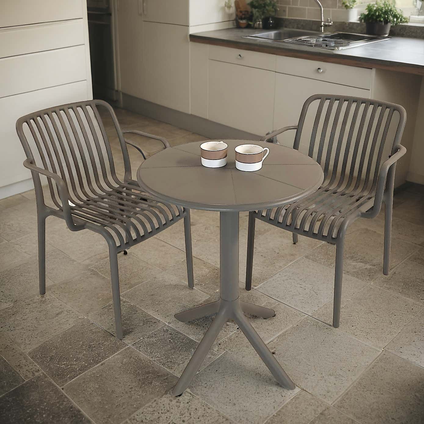 Modura Anders Round Bistro Table with 2 Alma Armchairs