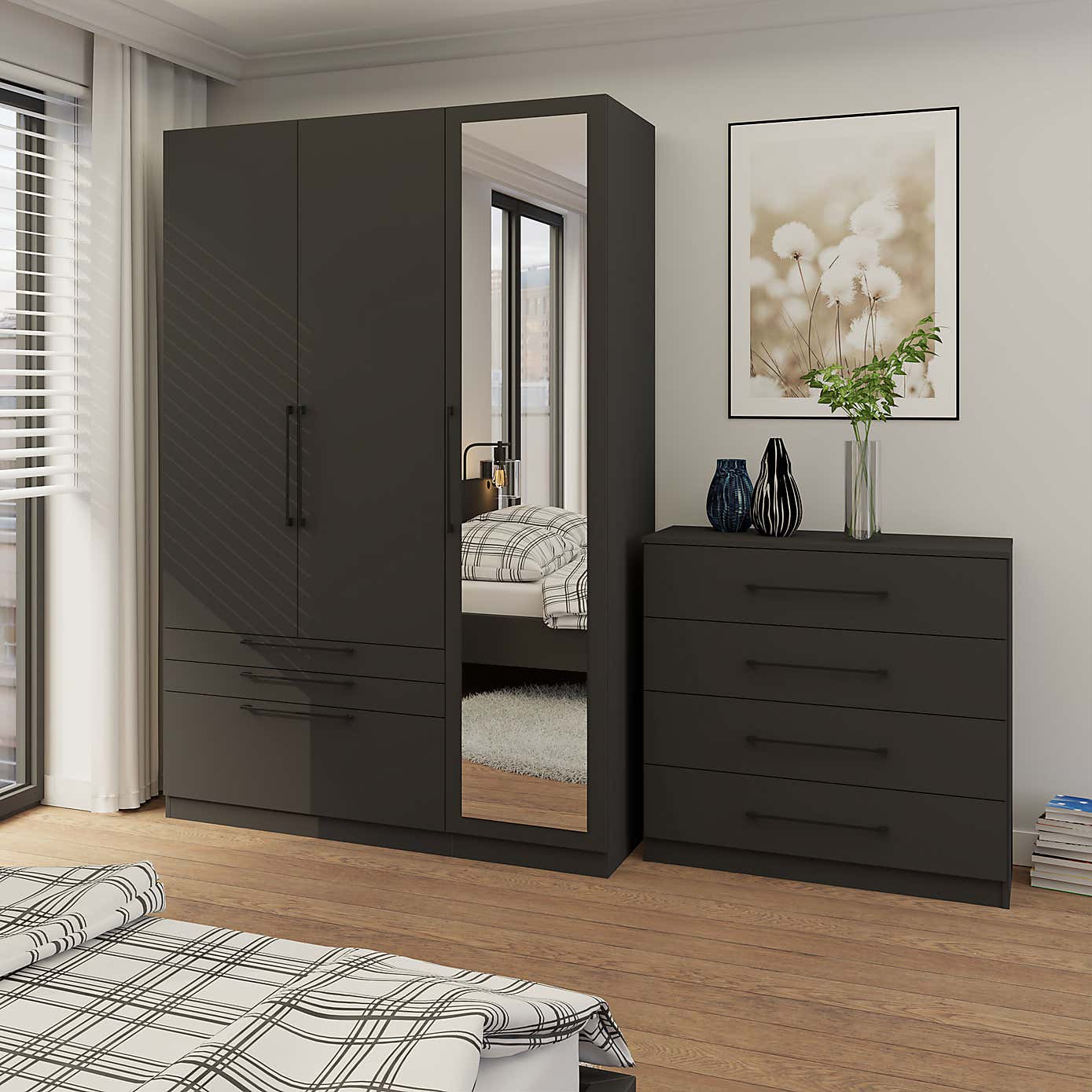 Foster Triple 3 Drawer Wardrobe