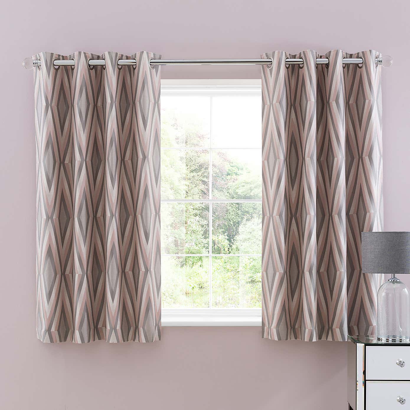 Diamond Jacquard Eyelet Curtains