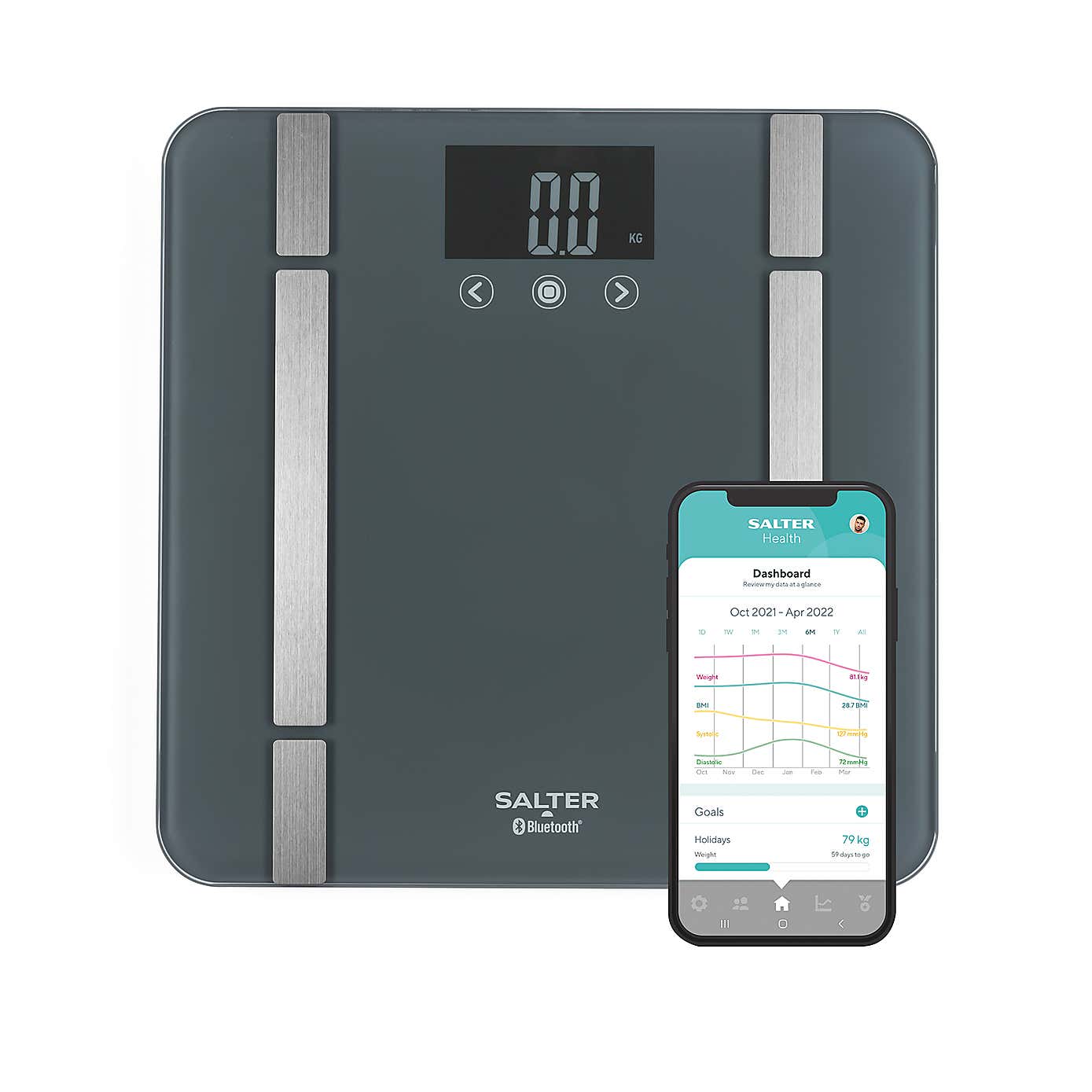 Salter Charcoal Smart Bathroom Scale