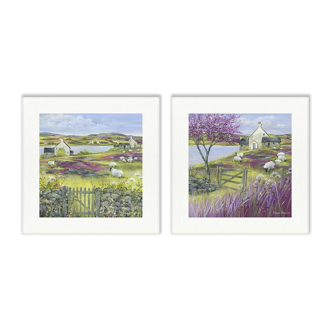 Set of 2 Lakeside Sheep Framed Prints