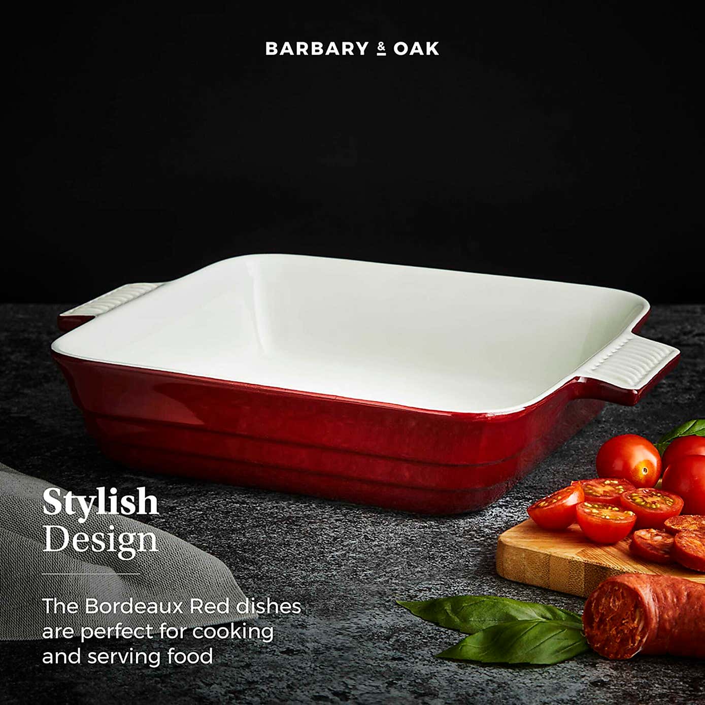 Barbary & Oak Ceramic 26cm Square Oven Dish