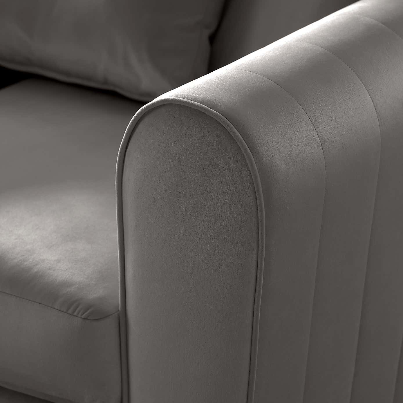 Blake Opulent Velvet Curved Quilted Arm 3 Seater Sofa