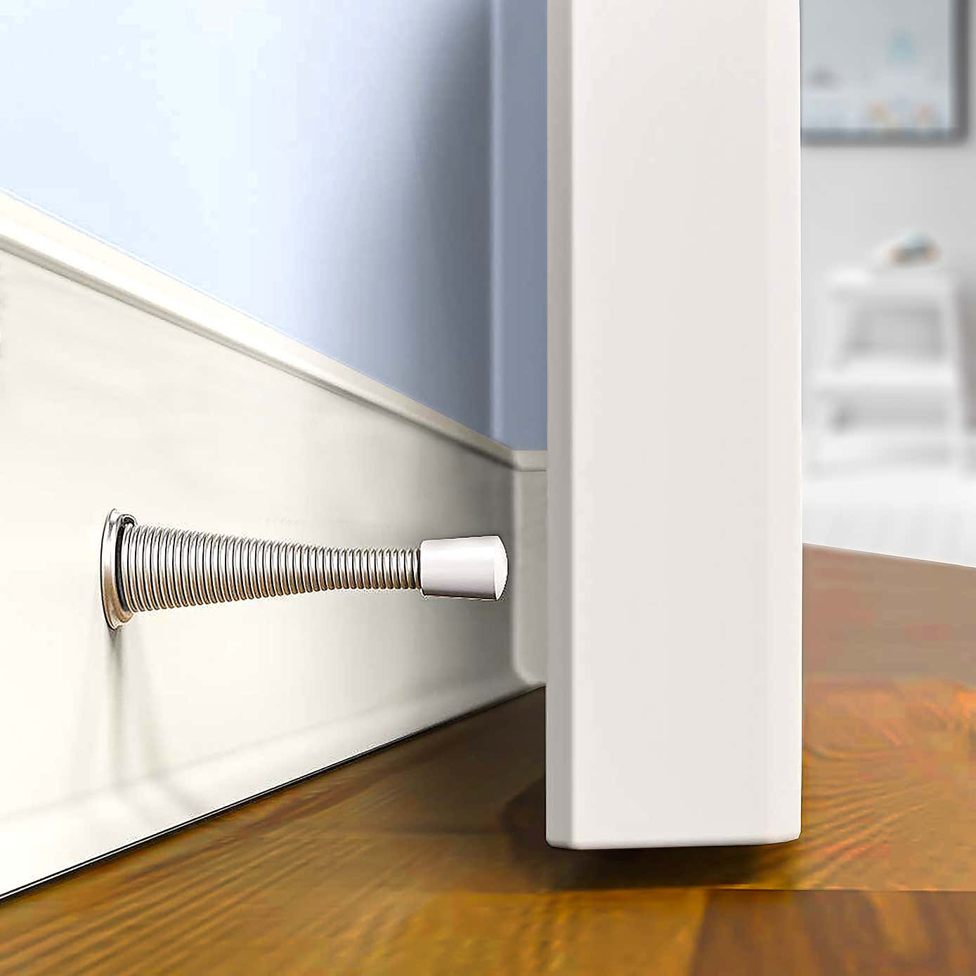 Spring Door Stops Pack of 2 Nickel Plated