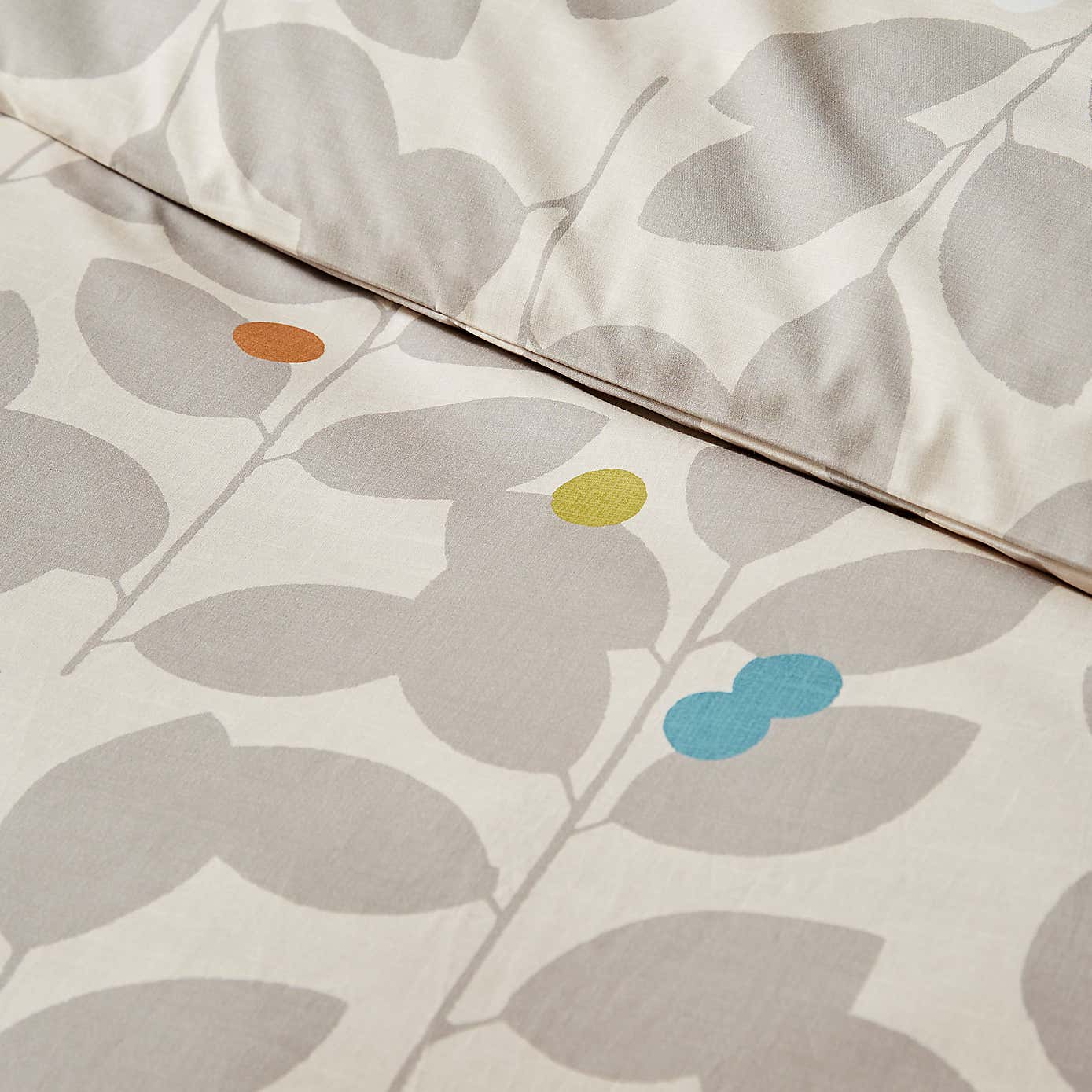 Elements Modern Leaf Natural Duvet Cover and Pillowcase Set