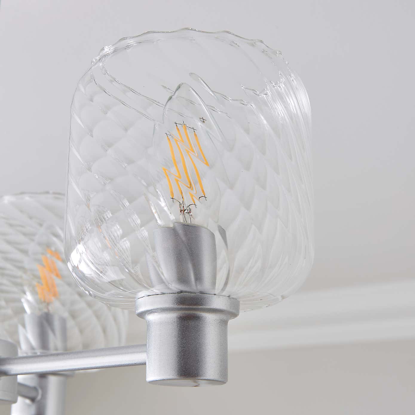 Erika Ribbed 3 Light Semi Flush Ceiling Light